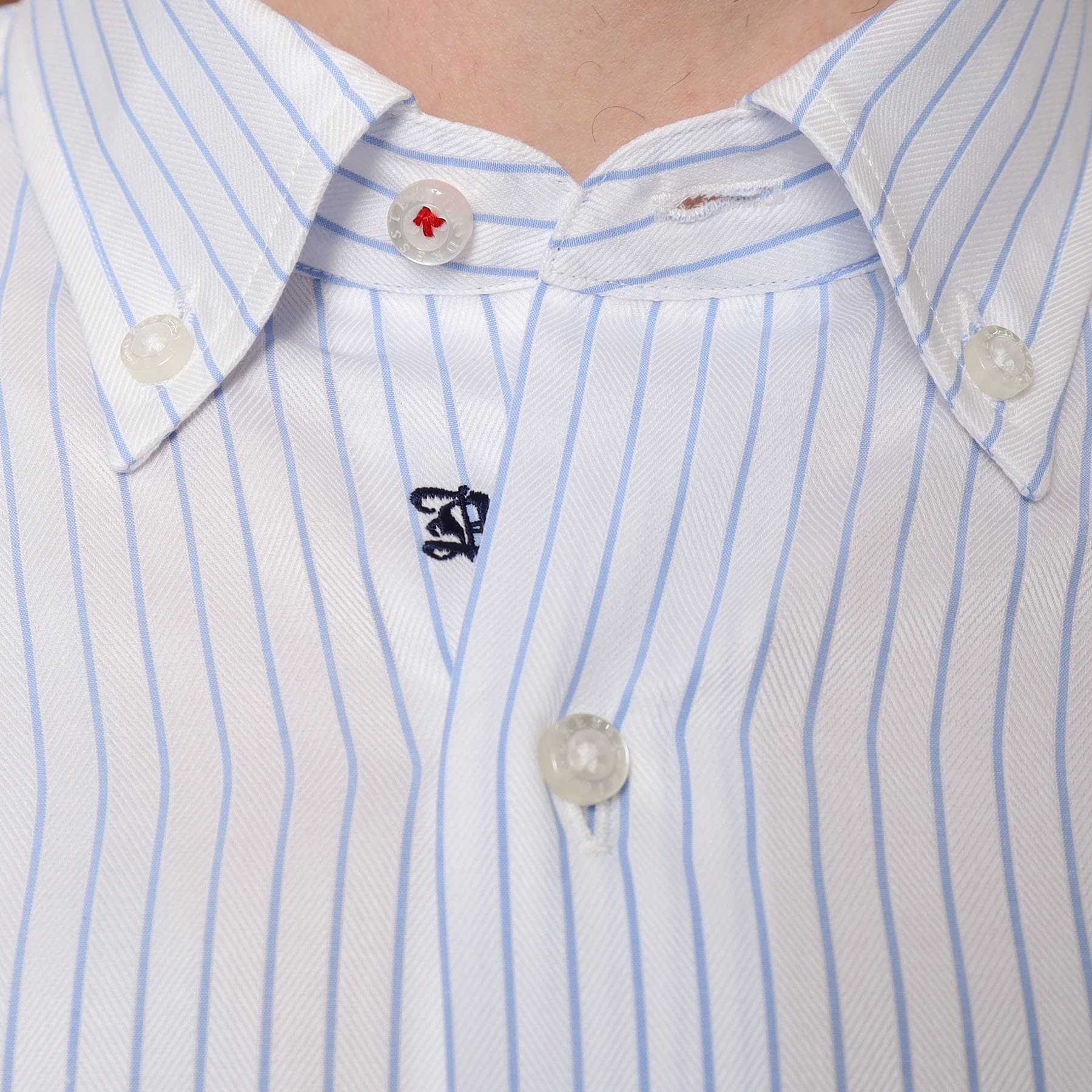 ドレステリア DRESSTERIOR 100／2 ヘリンボーンストライプ ボタンダウンシャツ （ライトブルー(391)） ライトブルー(391)