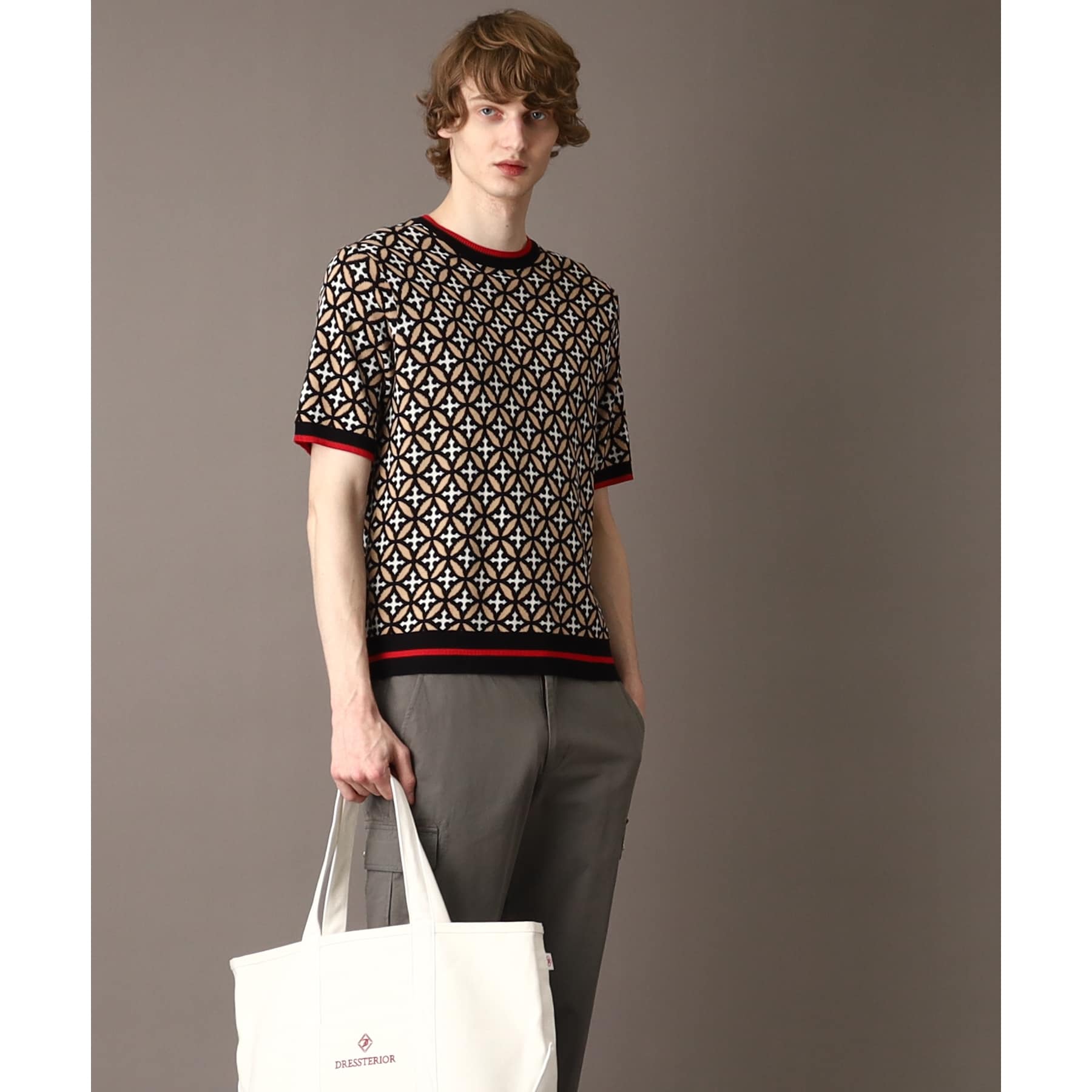 DRESSTERIOR Overlap Circle Short Sleeve Knit