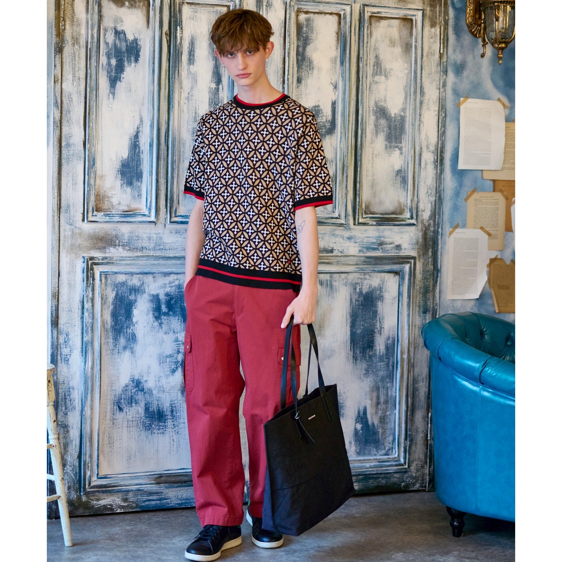 DRESSTERIOR Overlap Circle Short Sleeve Knit
