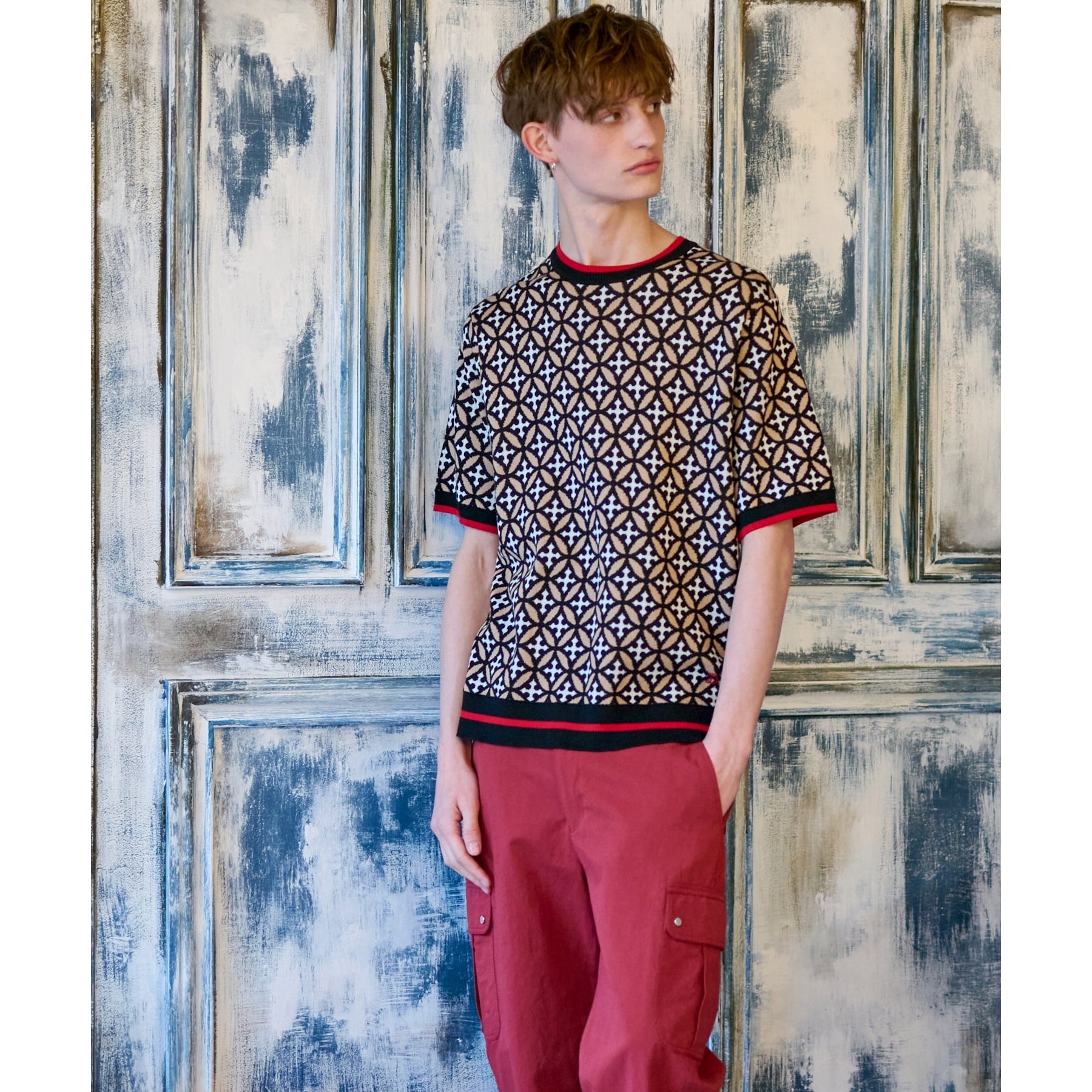 DRESSTERIOR Overlap Circle Short Sleeve Knit