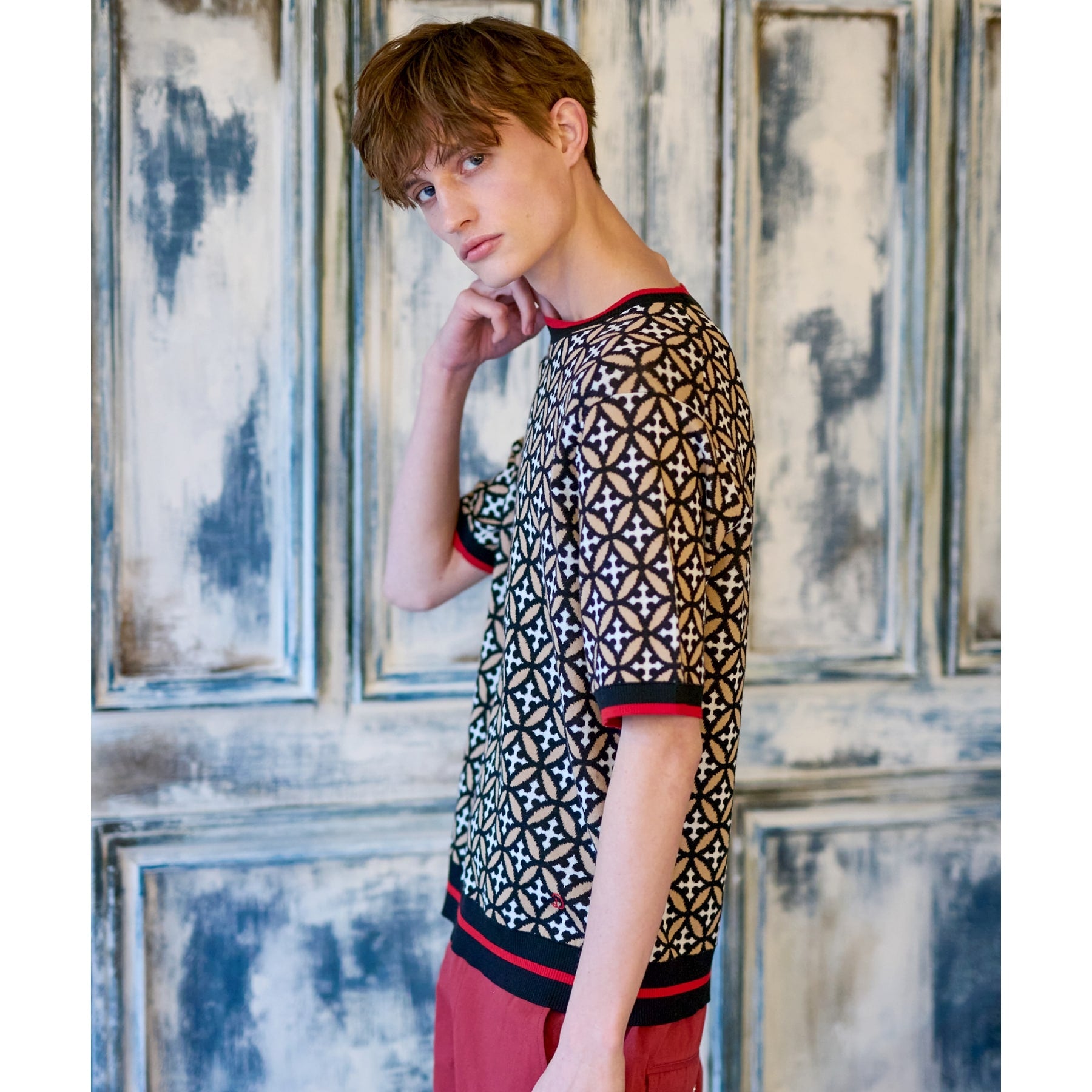 DRESSTERIOR Overlap Circle Short Sleeve Knit