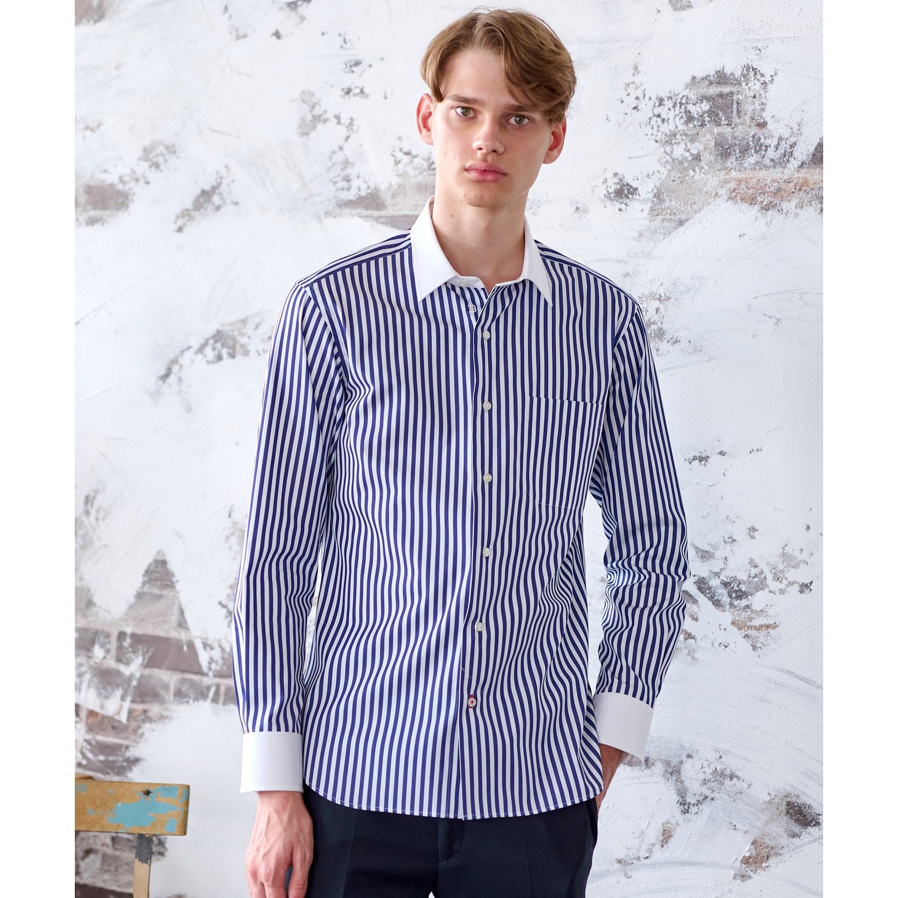 DRESSTERIOR Long Stuck Cleric Collar Shirt