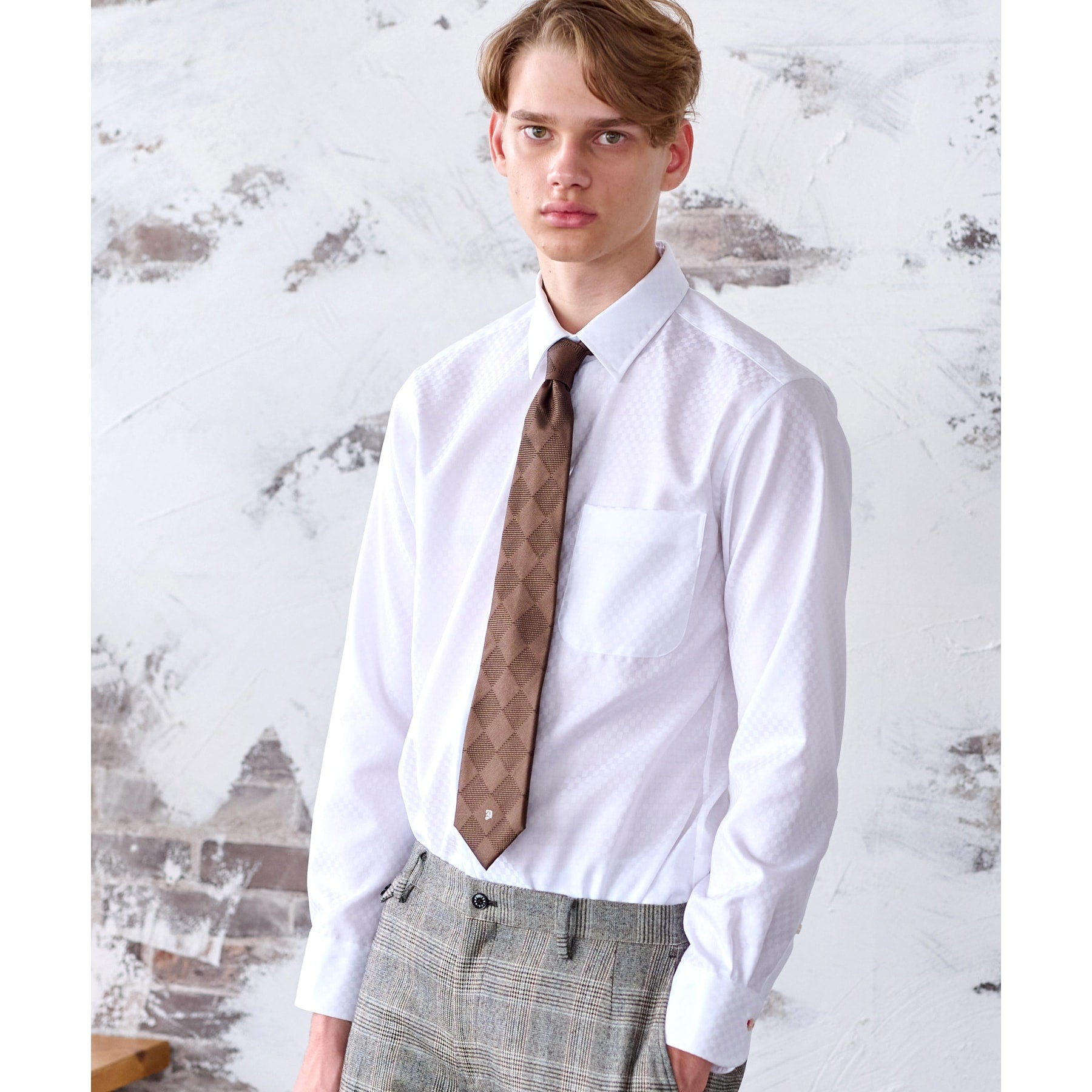 DRESSTERIOR 100 Double Dobby Square Jacquard Shirt