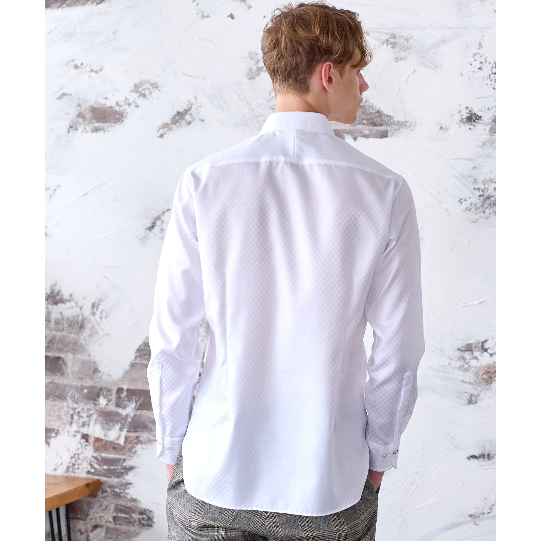 DRESSTERIOR 100 Double Dobby Square Jacquard Shirt