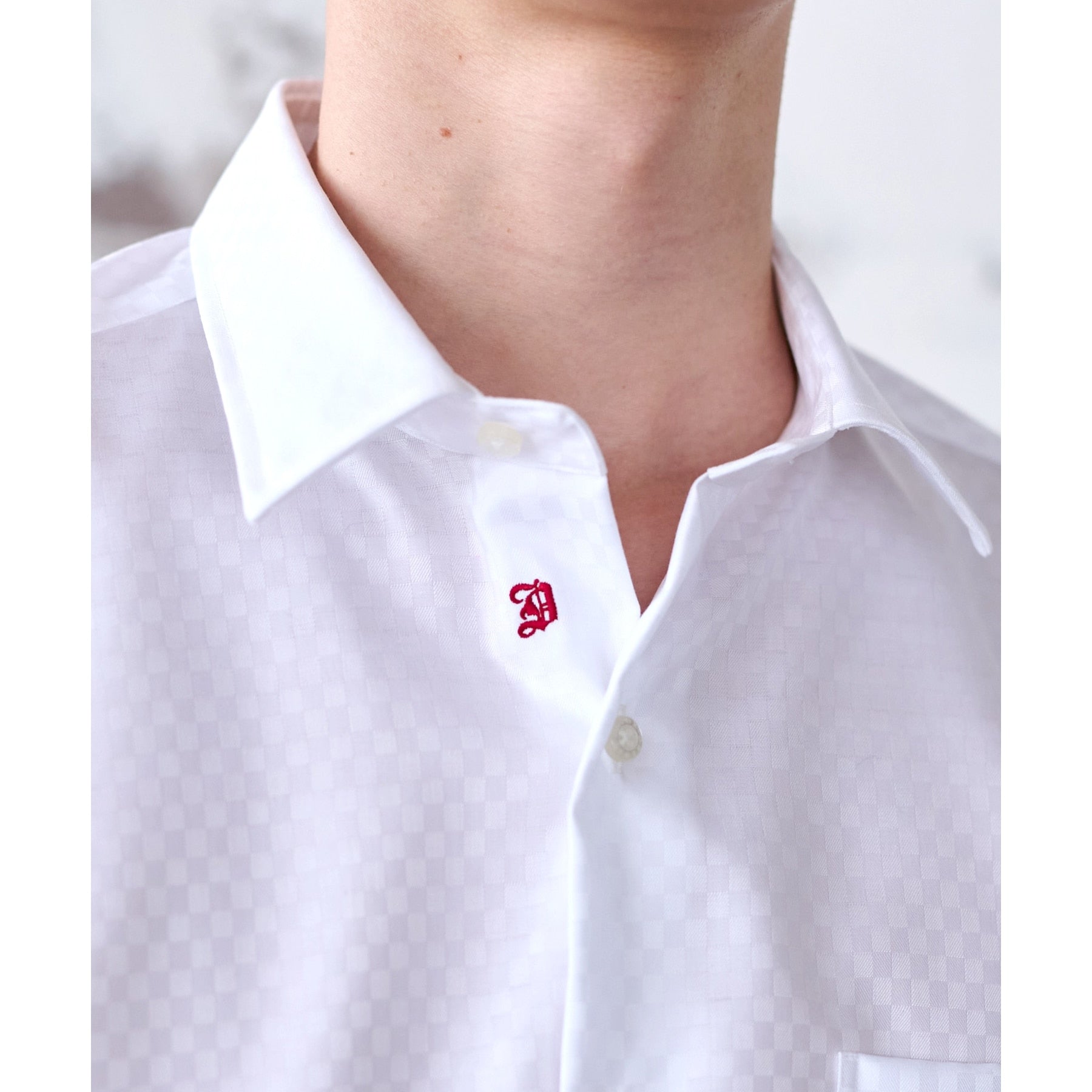 DRESSTERIOR 100 Double Dobby Square Jacquard Shirt