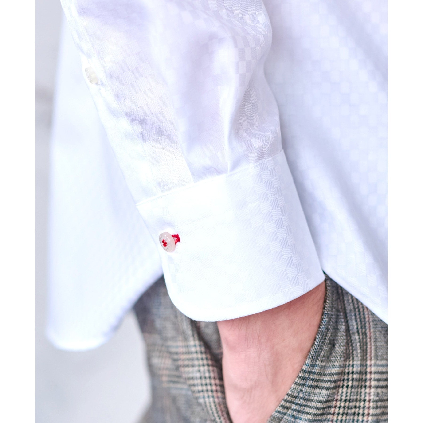 DRESSTERIOR 100 Double Dobby Square Jacquard Shirt