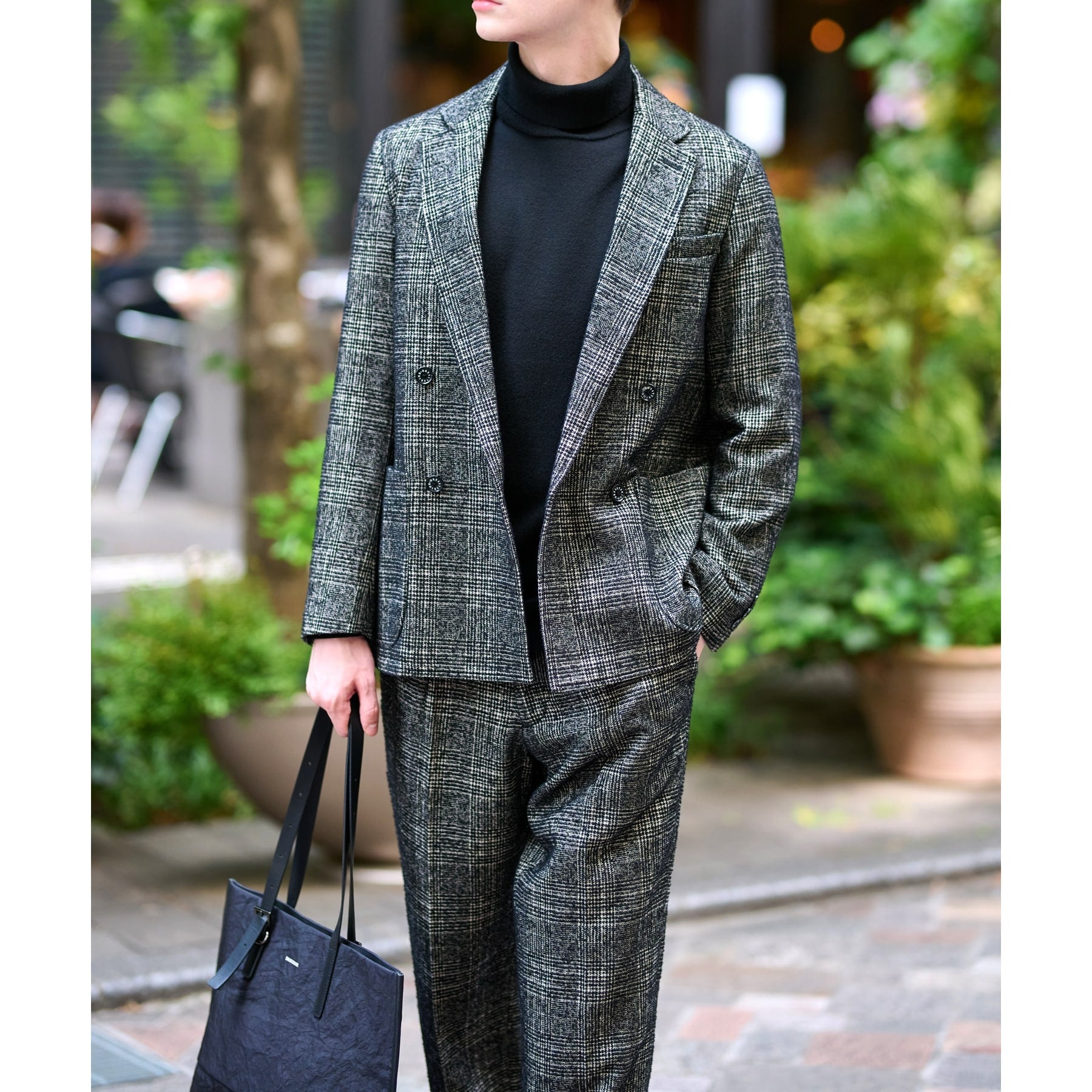 ドレステリア DRESSTERIOR ループグレンチェック ワイドパンツ （チャコールグレー(214)） チャコールグレー(214)