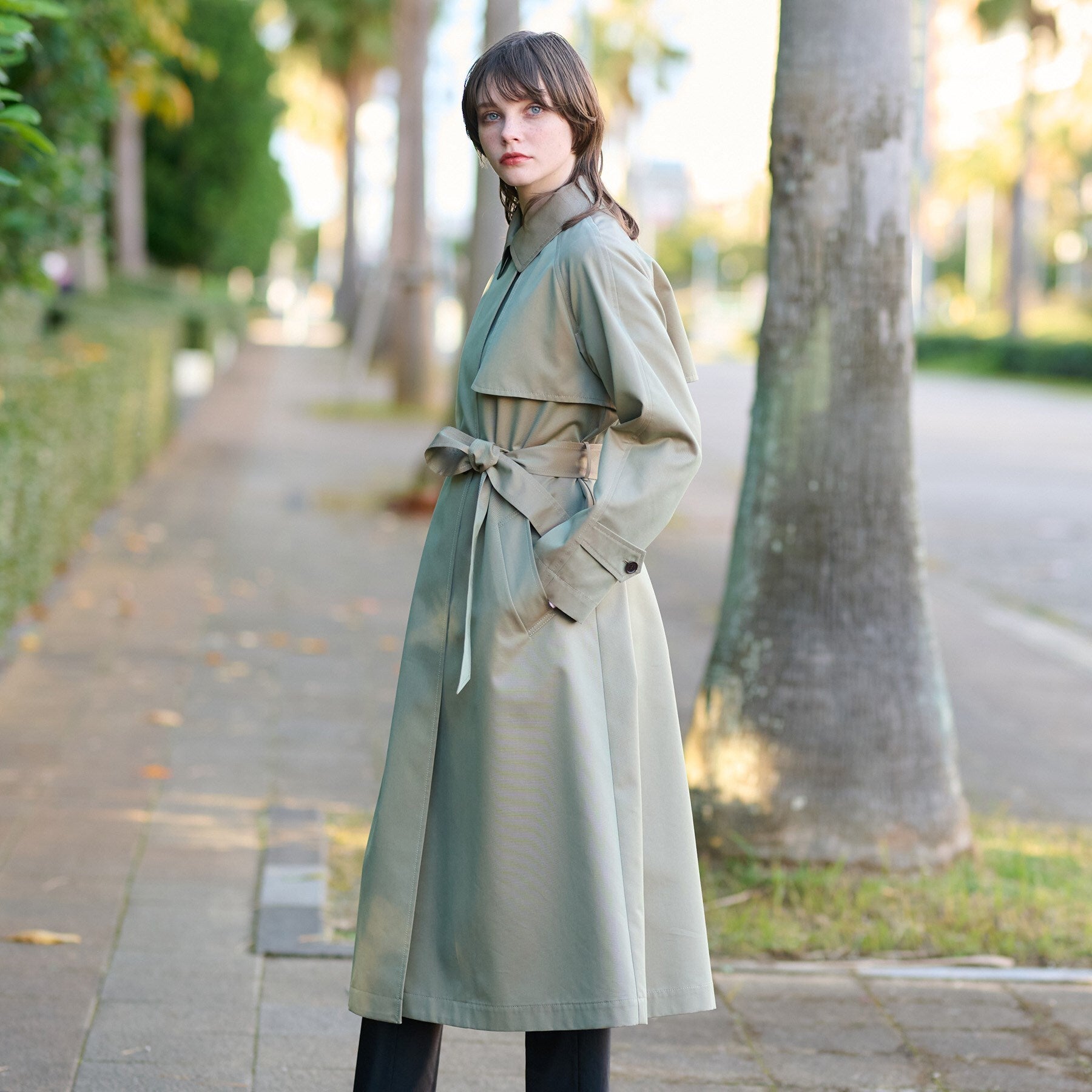 DRESSTERIOR DRESSTERIOR 【Elegant/Beautiful Silhouette】Light Trench Coat