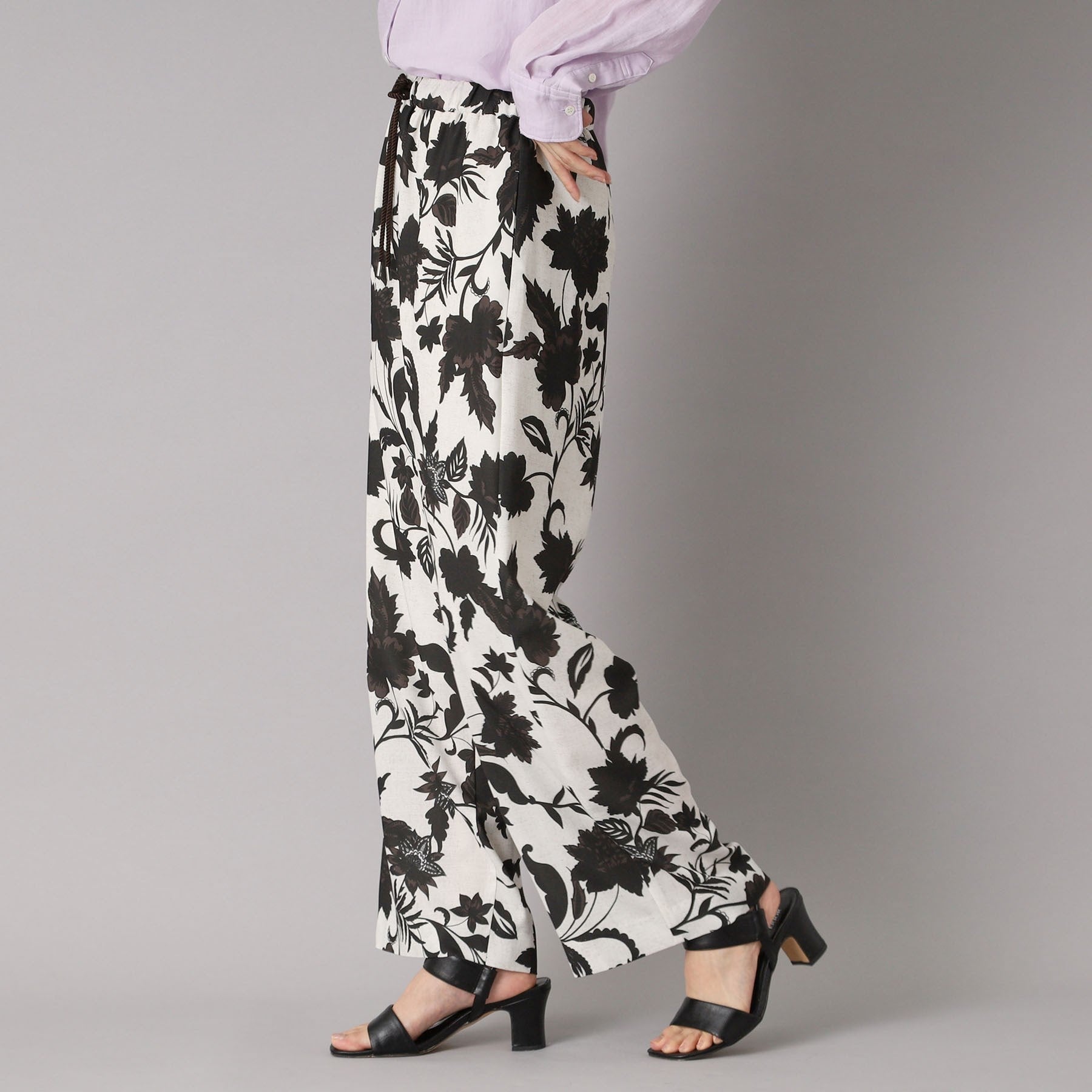 DRESSTERIOR DRESSTERIOR Botanical Print Easy Wide Pants