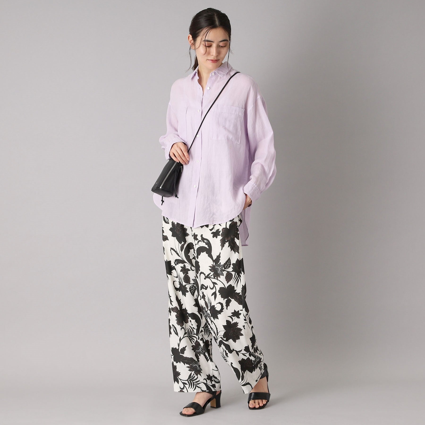 DRESSTERIOR DRESSTERIOR Botanical Print Easy Wide Pants