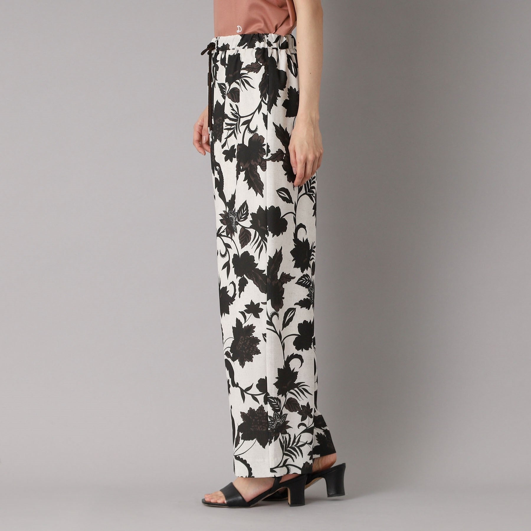 DRESSTERIOR DRESSTERIOR Botanical Print Easy Wide Pants