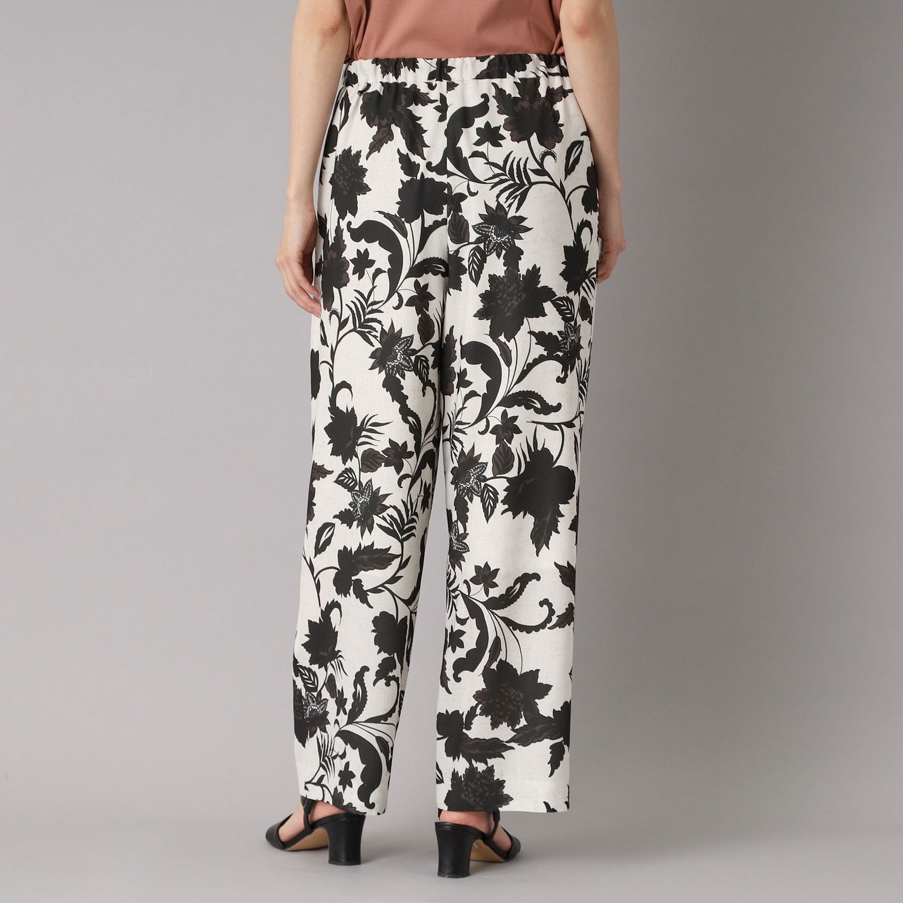 DRESSTERIOR DRESSTERIOR Botanical Print Easy Wide Pants