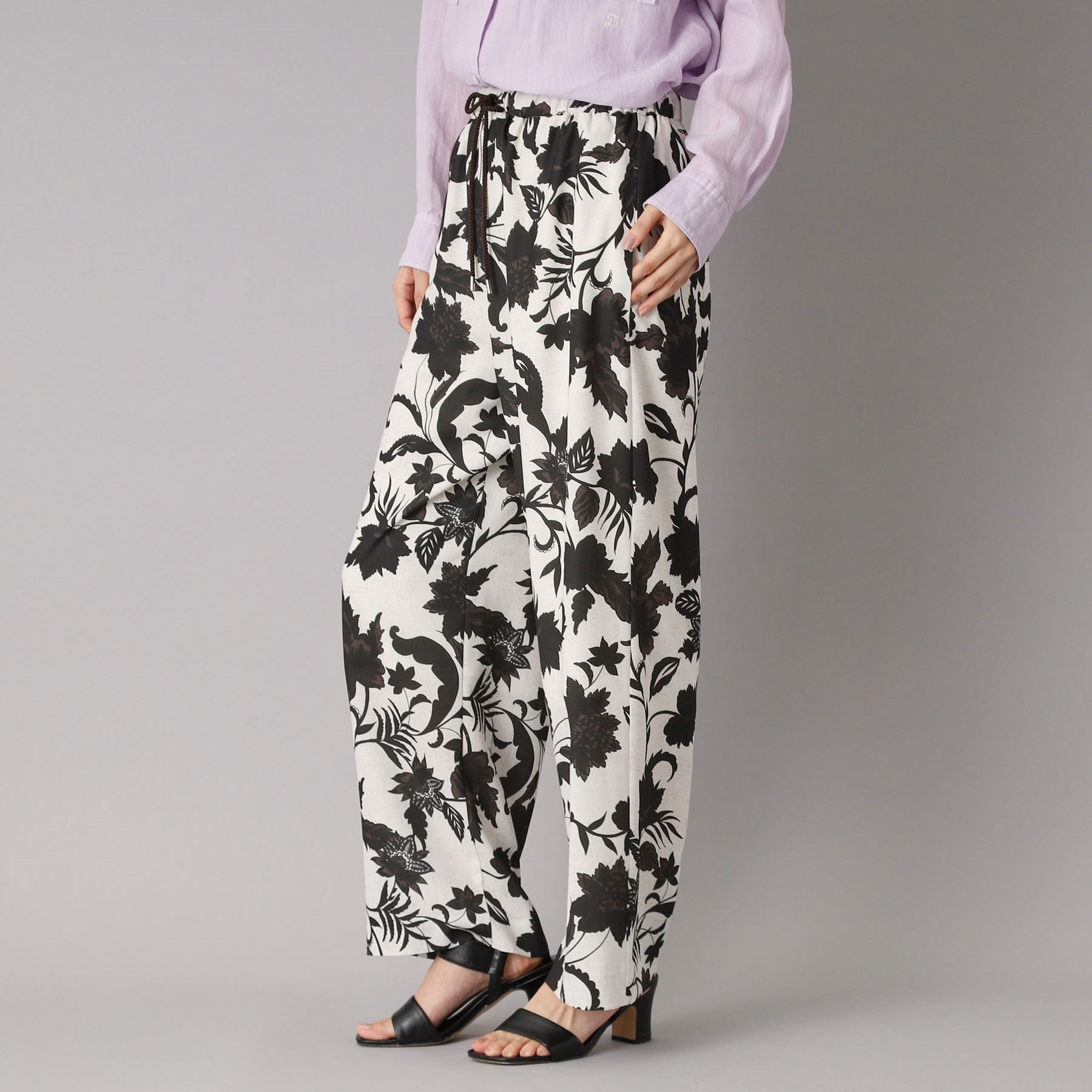 DRESSTERIOR DRESSTERIOR Botanical Print Easy Wide Pants