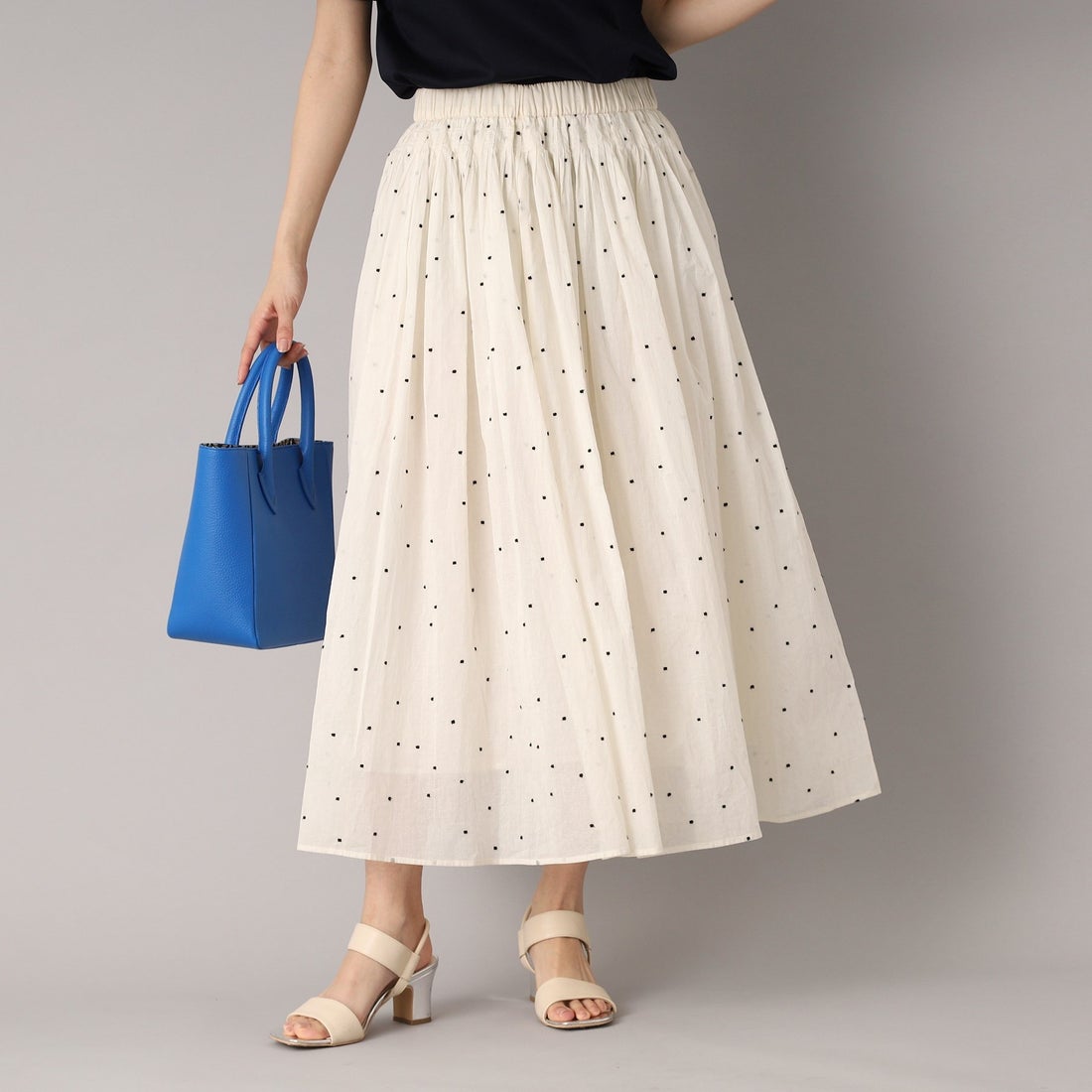 DRESSTERIOR DRESSTERIOR Easy Waist Dot Embroidery Skirt