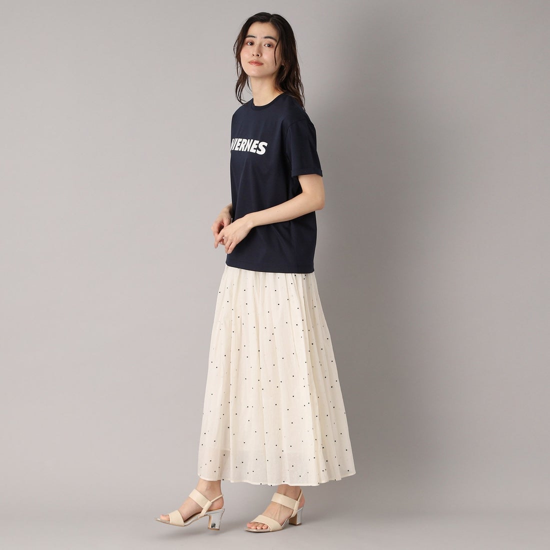 DRESSTERIOR DRESSTERIOR Easy Waist Dot Embroidery Skirt