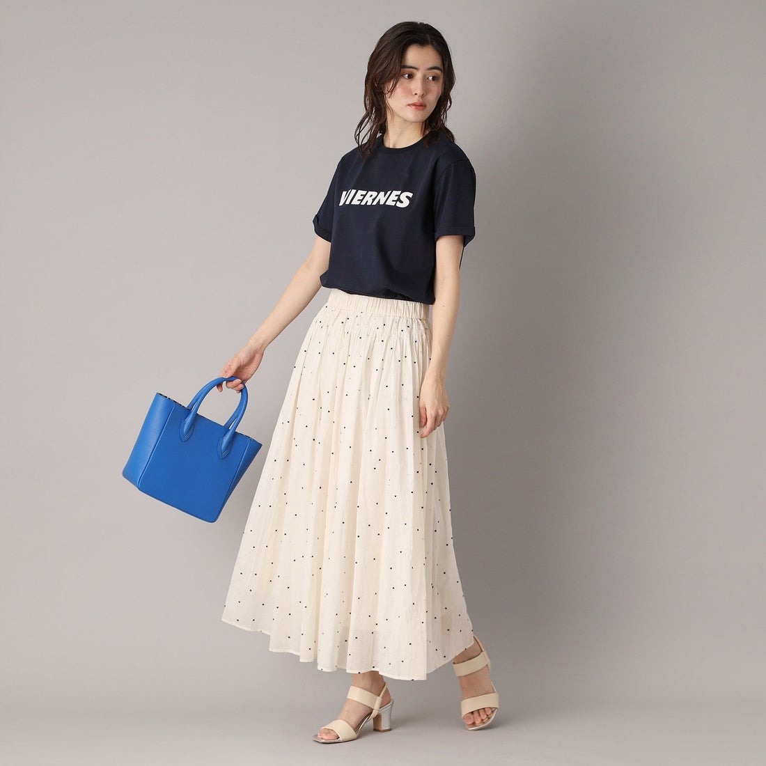 DRESSTERIOR DRESSTERIOR Easy Waist Dot Embroidery Skirt