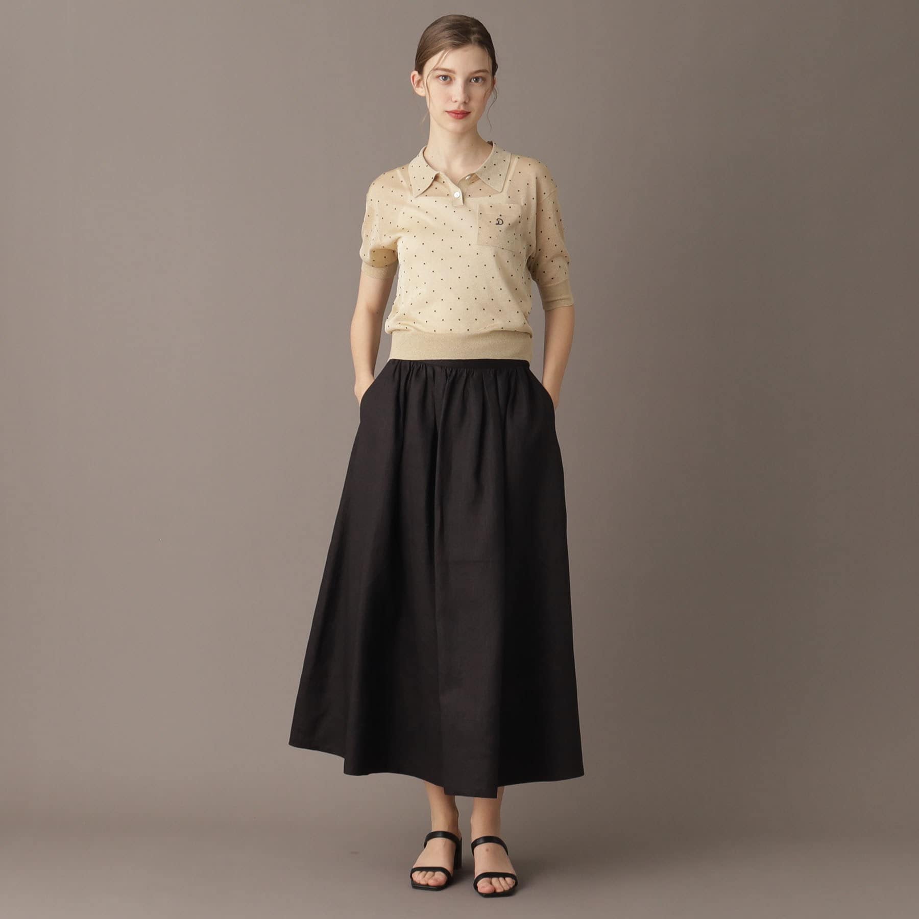 ドレステリア DRESSTERIOR ドットシアーポロ （ベージュ(152)） ベージュ(152)