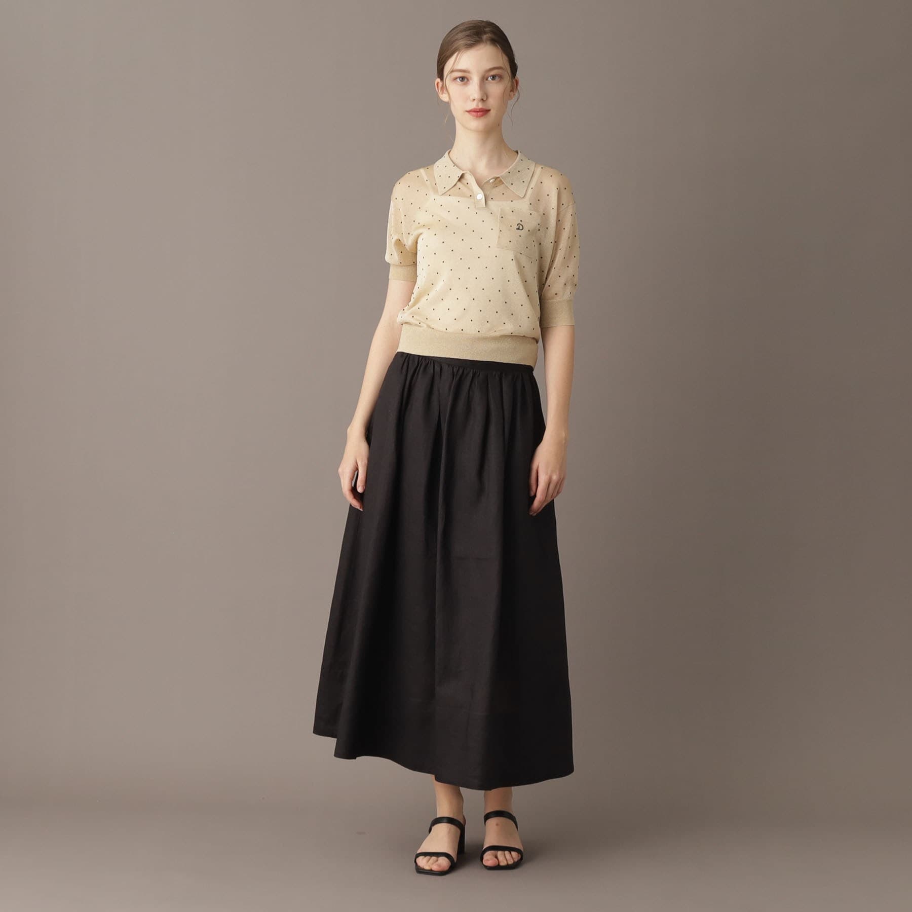 ドレステリア DRESSTERIOR ドットシアーポロ （ベージュ(152)） ベージュ(152)