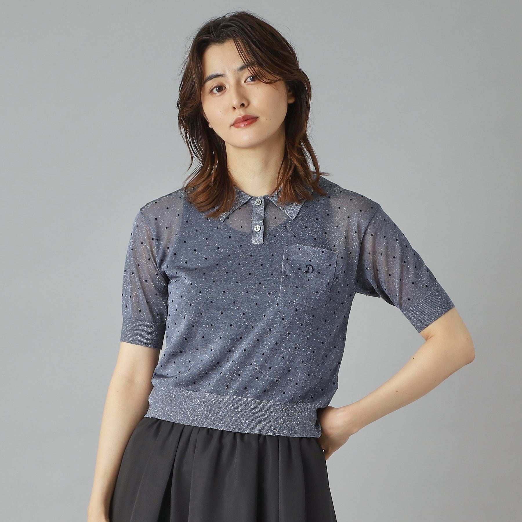 ドレステリア DRESSTERIOR ドットシアーポロ （ベージュ(152)） ベージュ(152)