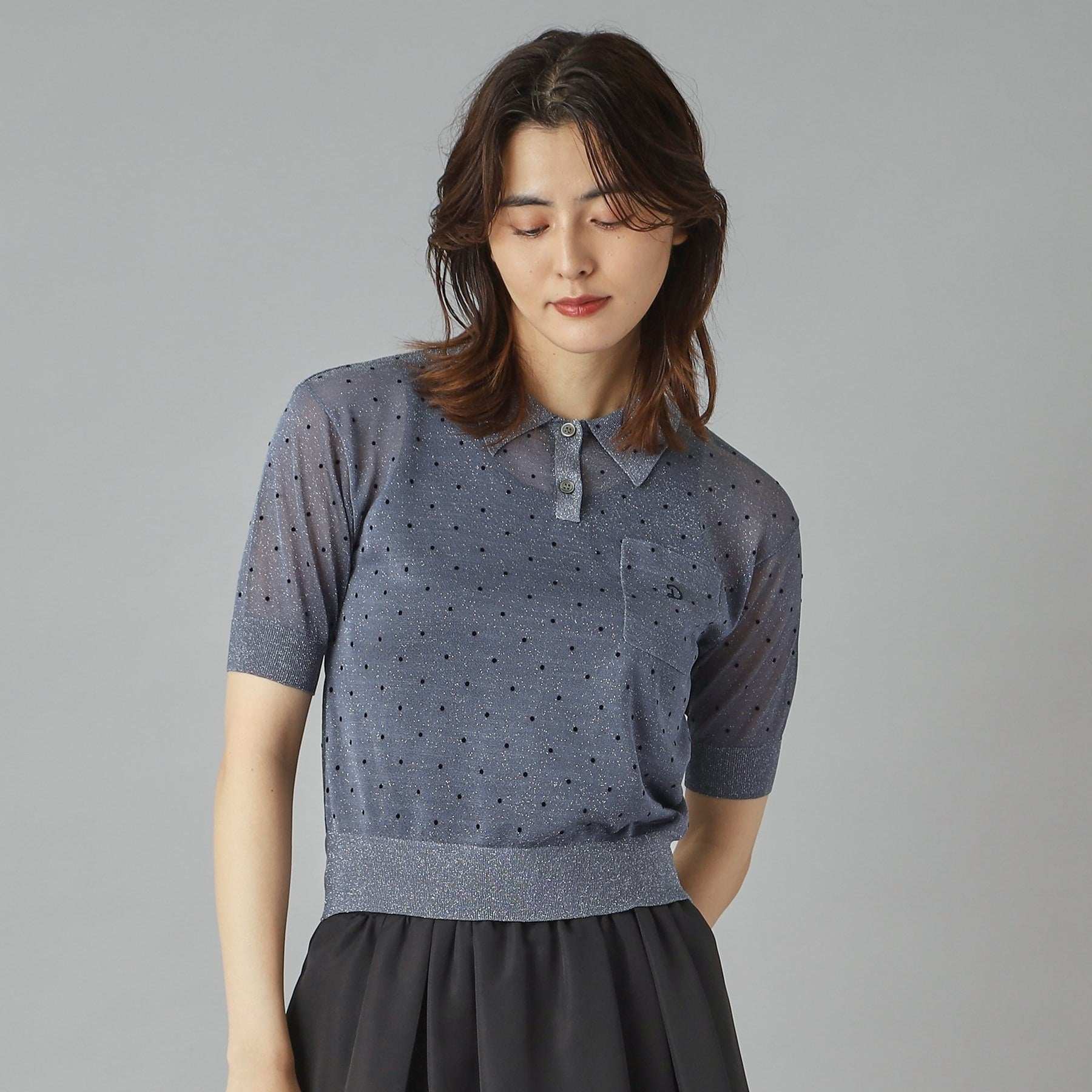 ドレステリア DRESSTERIOR ドットシアーポロ （ベージュ(152)） ベージュ(152)