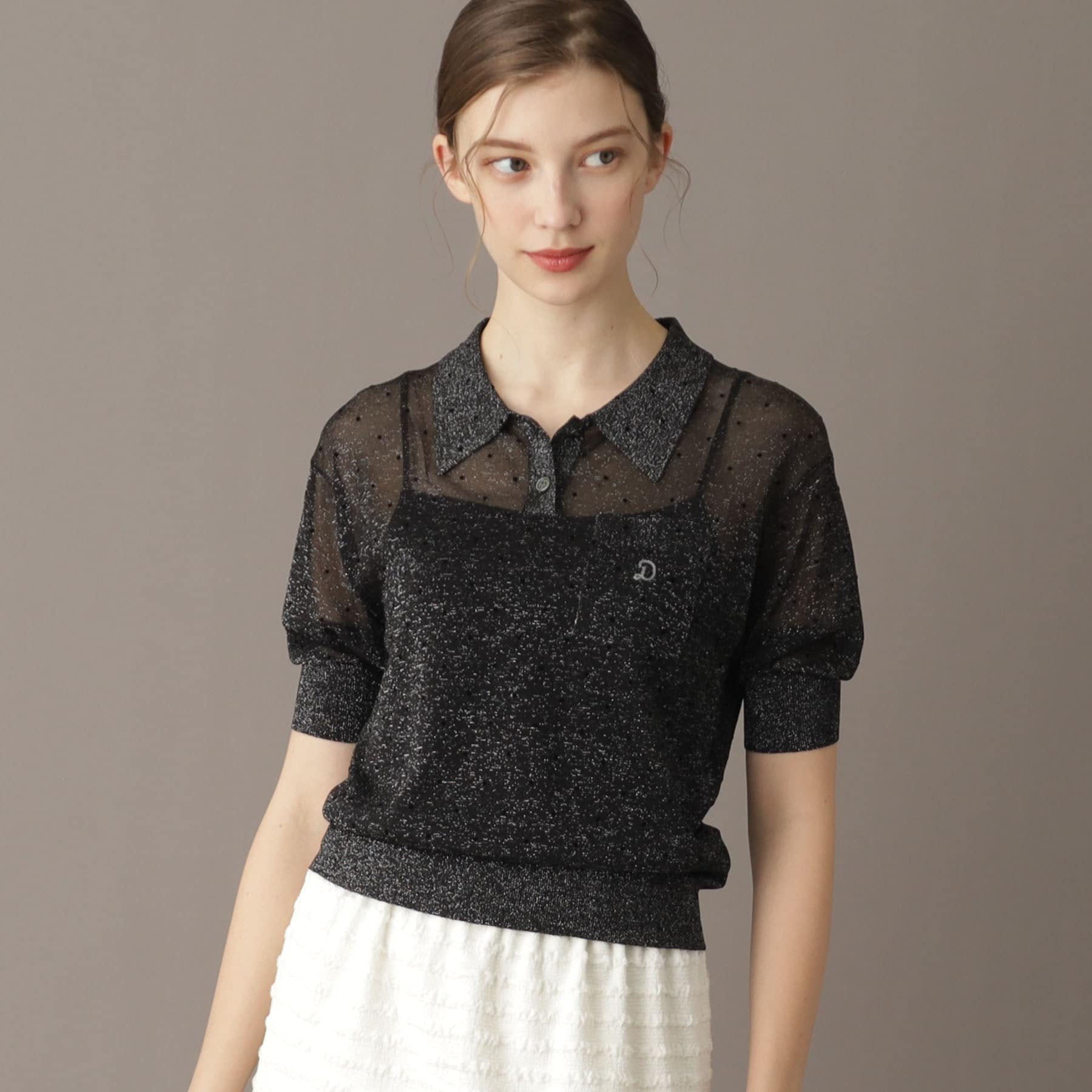 DRESSTERIOR - ♥♥DRESSTERIOR♥♥ DRESSTERIOR DRESSTERIOR Dot Sheer Polo