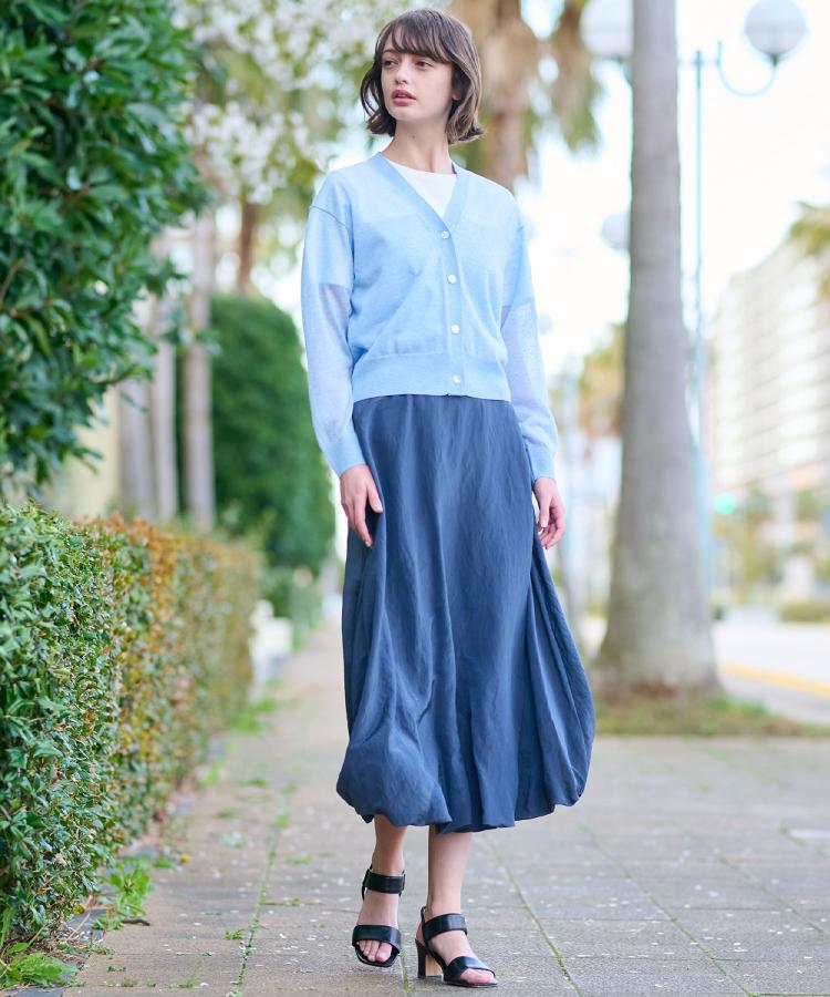 ドレステリア DRESSTERIOR シアーコンビカーディガン （サックスブルー(090)） サックスブルー(090)