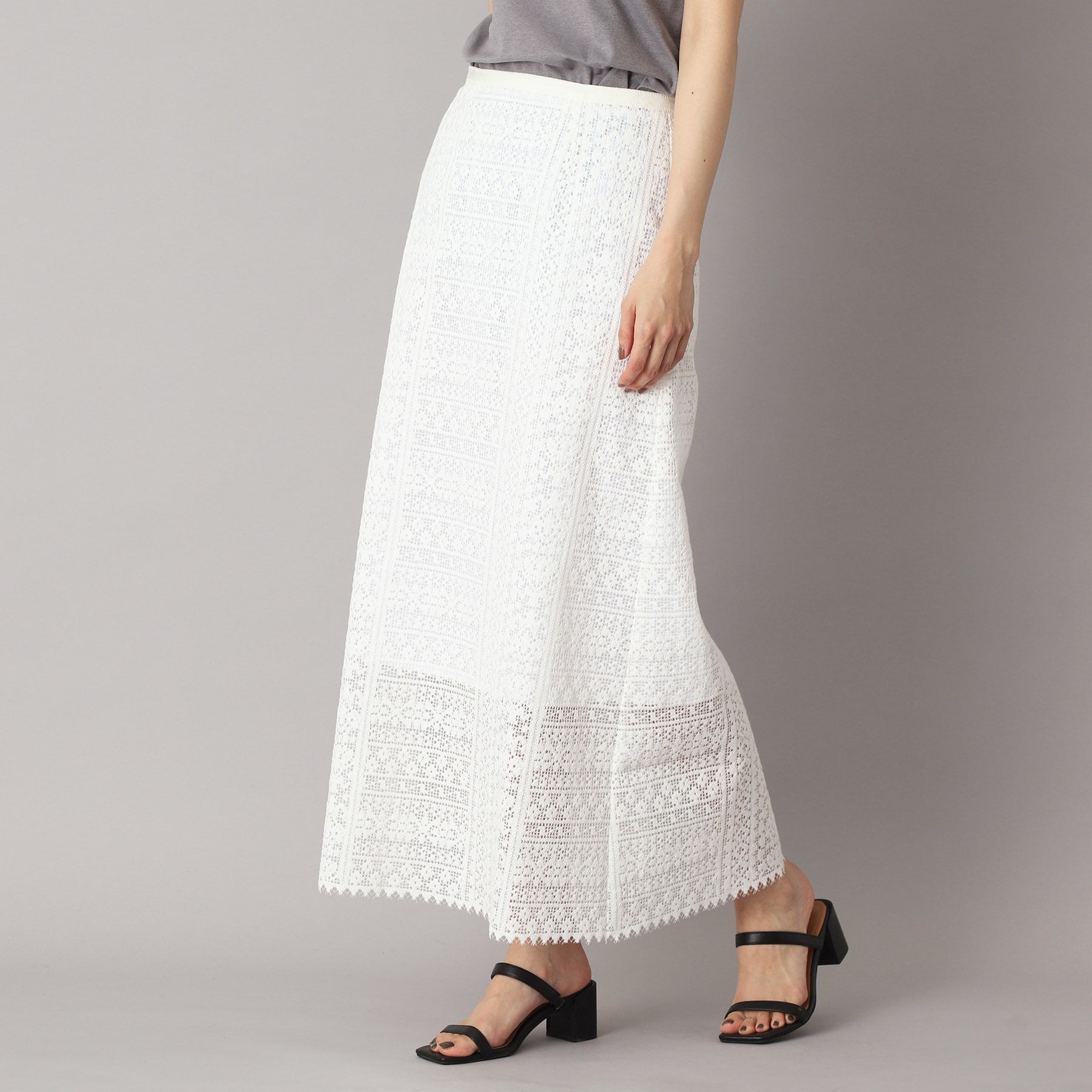 ドレステリア DRESSTERIOR オーガニックコットンブレンドレーススカート （オフホワイト(003)） オフホワイト(003)