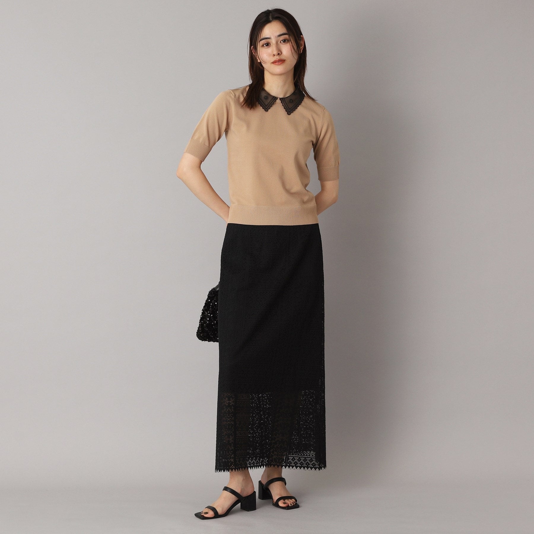 ドレステリア DRESSTERIOR オーガニックコットンブレンドレーススカート （オフホワイト(003)） オフホワイト(003)