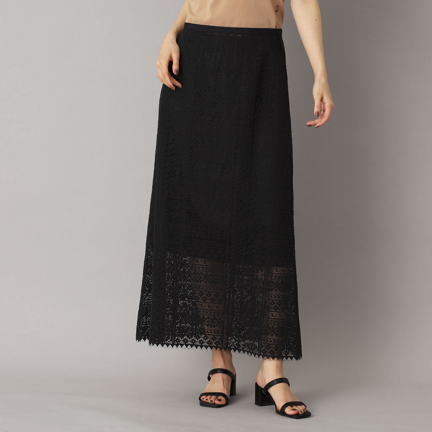 ドレステリア DRESSTERIOR オーガニックコットンブレンドレーススカート （オフホワイト(003)） オフホワイト(003)