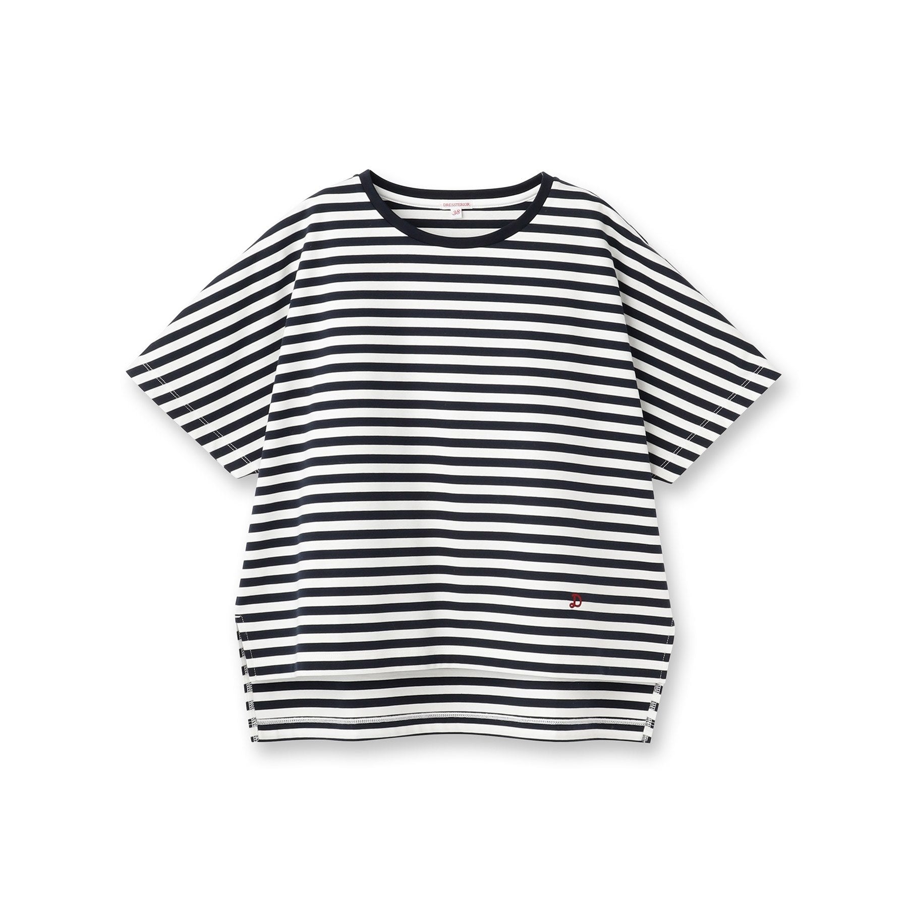 ドレステリア DRESSTERIOR 【接触冷感/抗菌防臭/消臭】アイスクリアコットンドルマンボーダーT （ネイビー(394)） ネイビー(394)