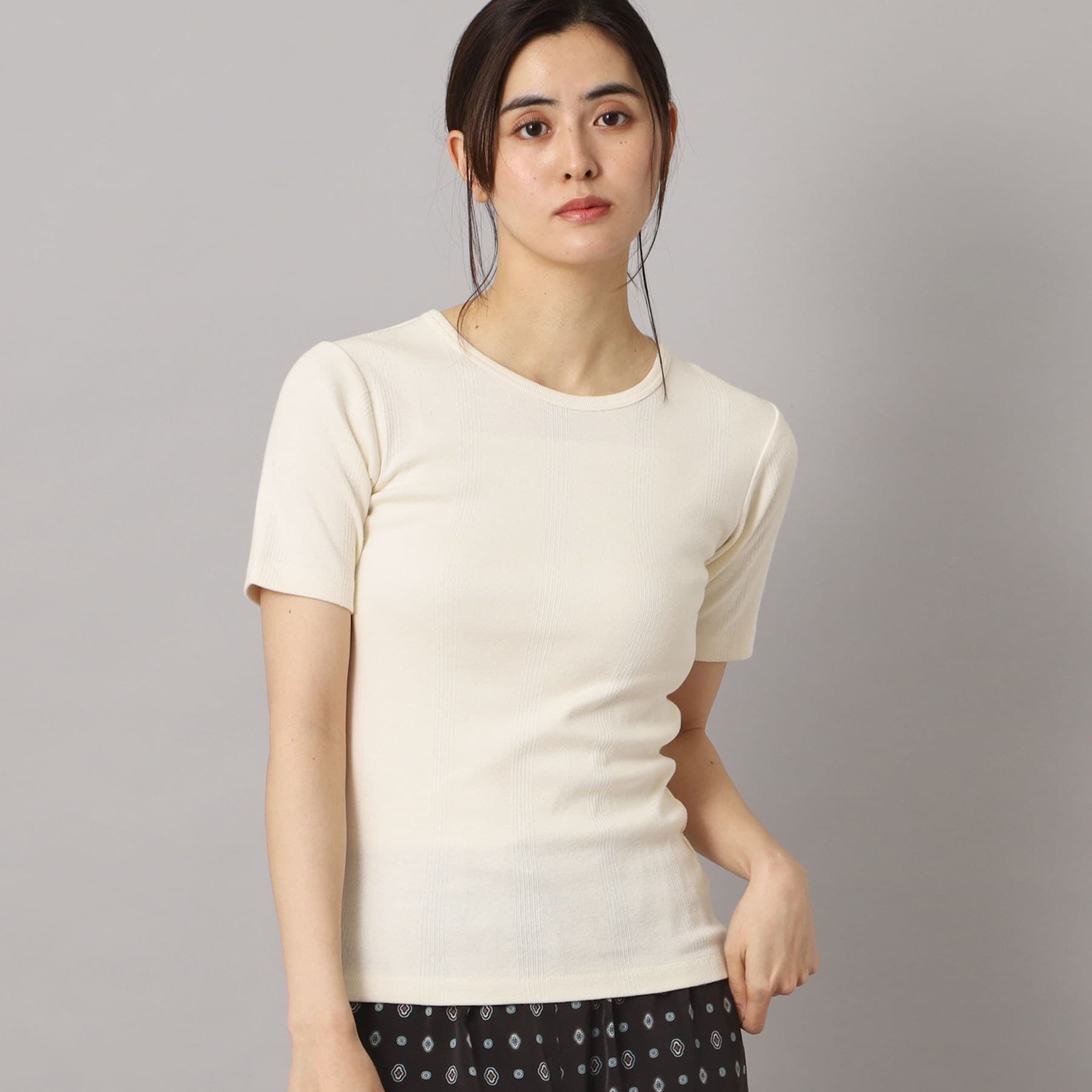 ドレステリア DRESSTERIOR Robert．P．Miller（ロベルト・ピー・ミラー）パネルリブクルーネックTシャツ （オフホワイト(003)） オフホワイト(003)