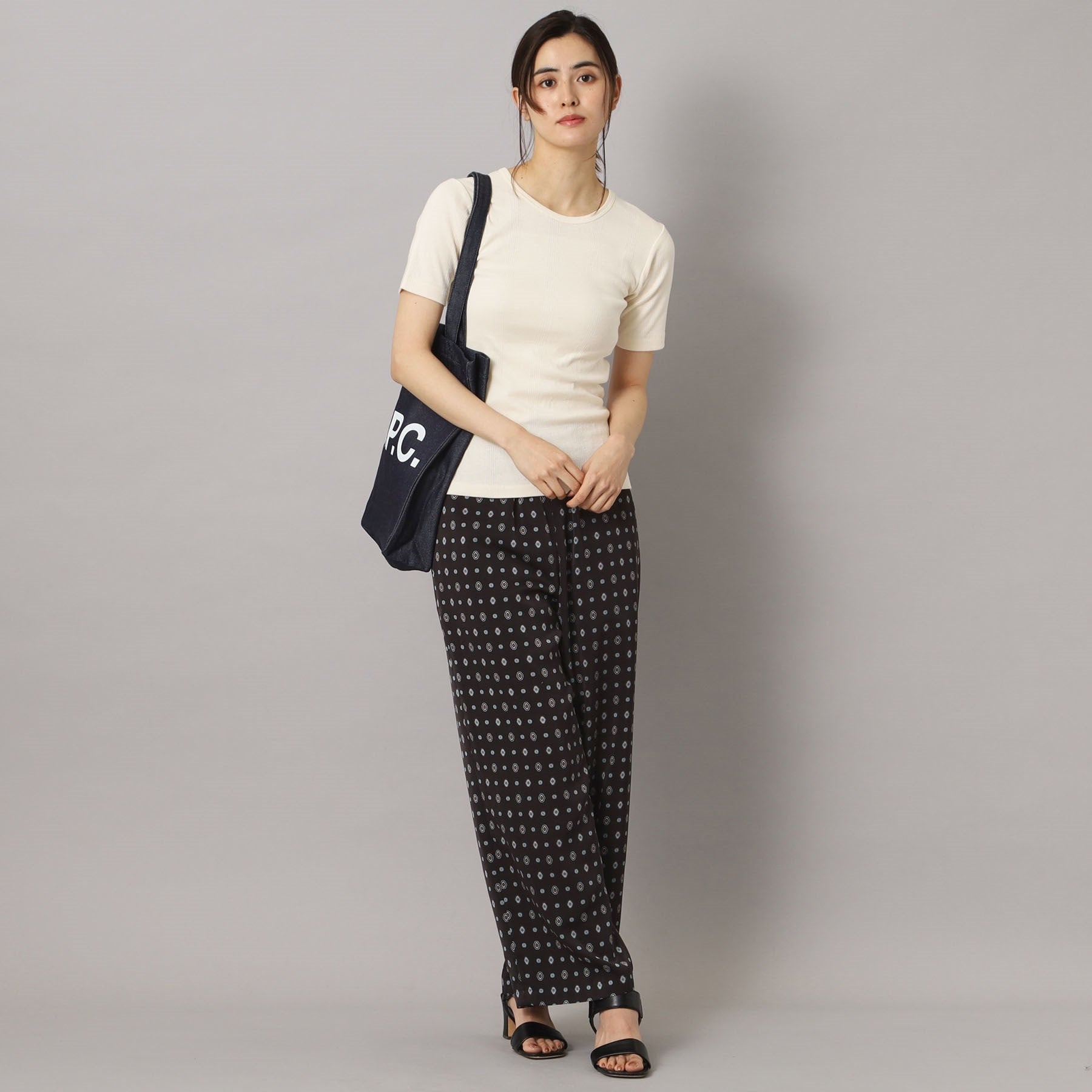ドレステリア DRESSTERIOR Robert．P．Miller（ロベルト・ピー・ミラー）パネルリブクルーネックTシャツ （オフホワイト(003)） オフホワイト(003)