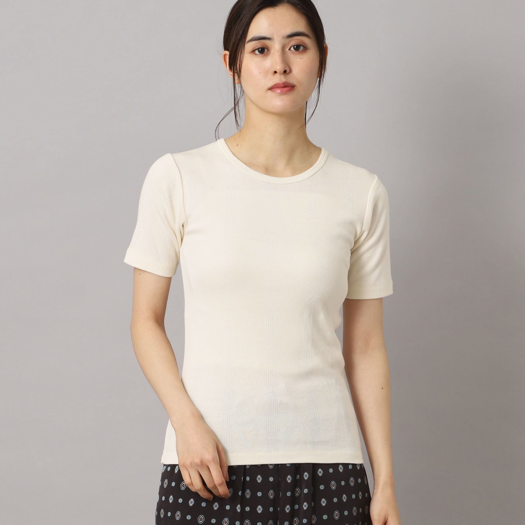 ドレステリア DRESSTERIOR Robert．P．Miller（ロベルト・ピー・ミラー）パネルリブクルーネックTシャツ （オフホワイト(003)） オフホワイト(003)
