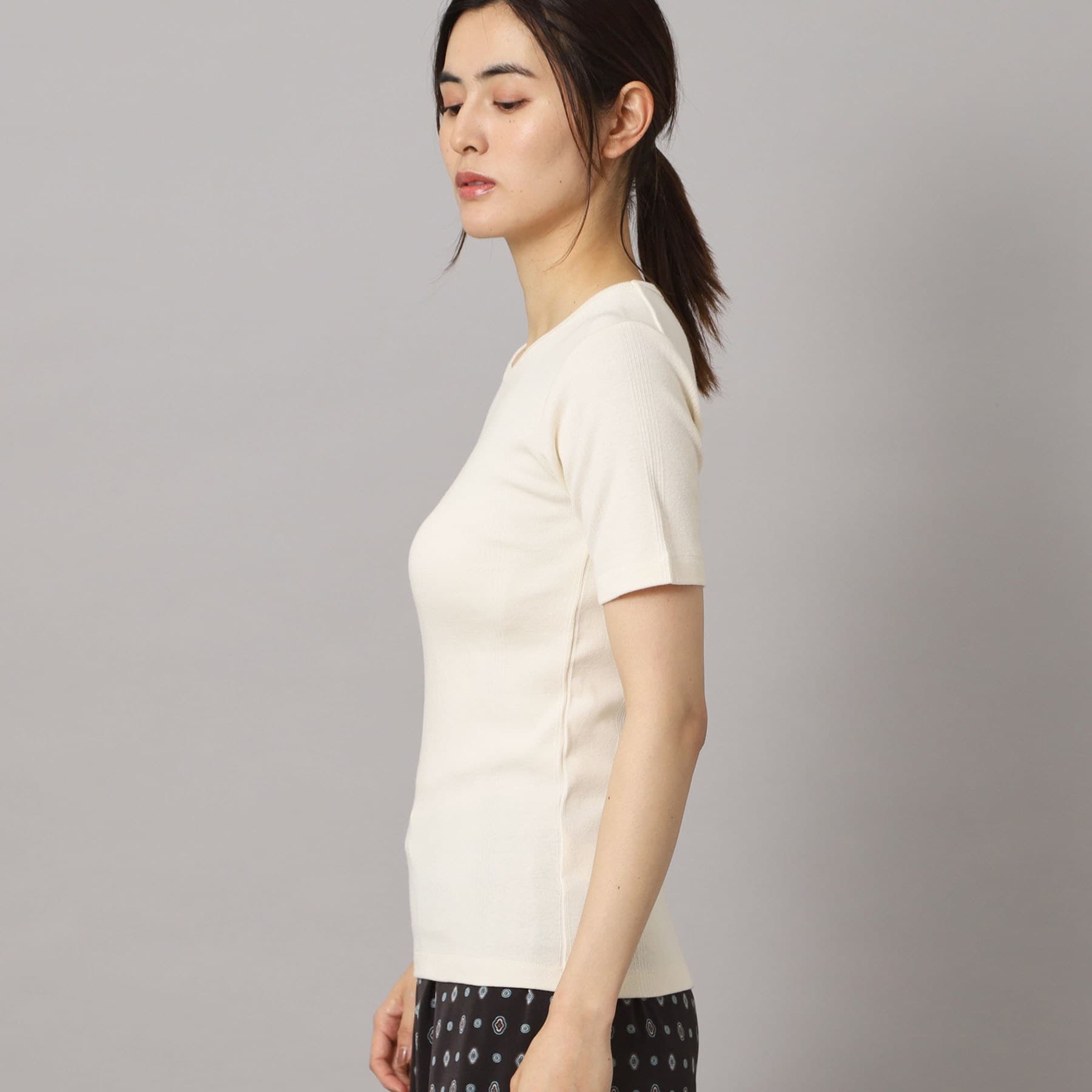 ドレステリア DRESSTERIOR Robert．P．Miller（ロベルト・ピー・ミラー）パネルリブクルーネックTシャツ （オフホワイト(003)） オフホワイト(003)
