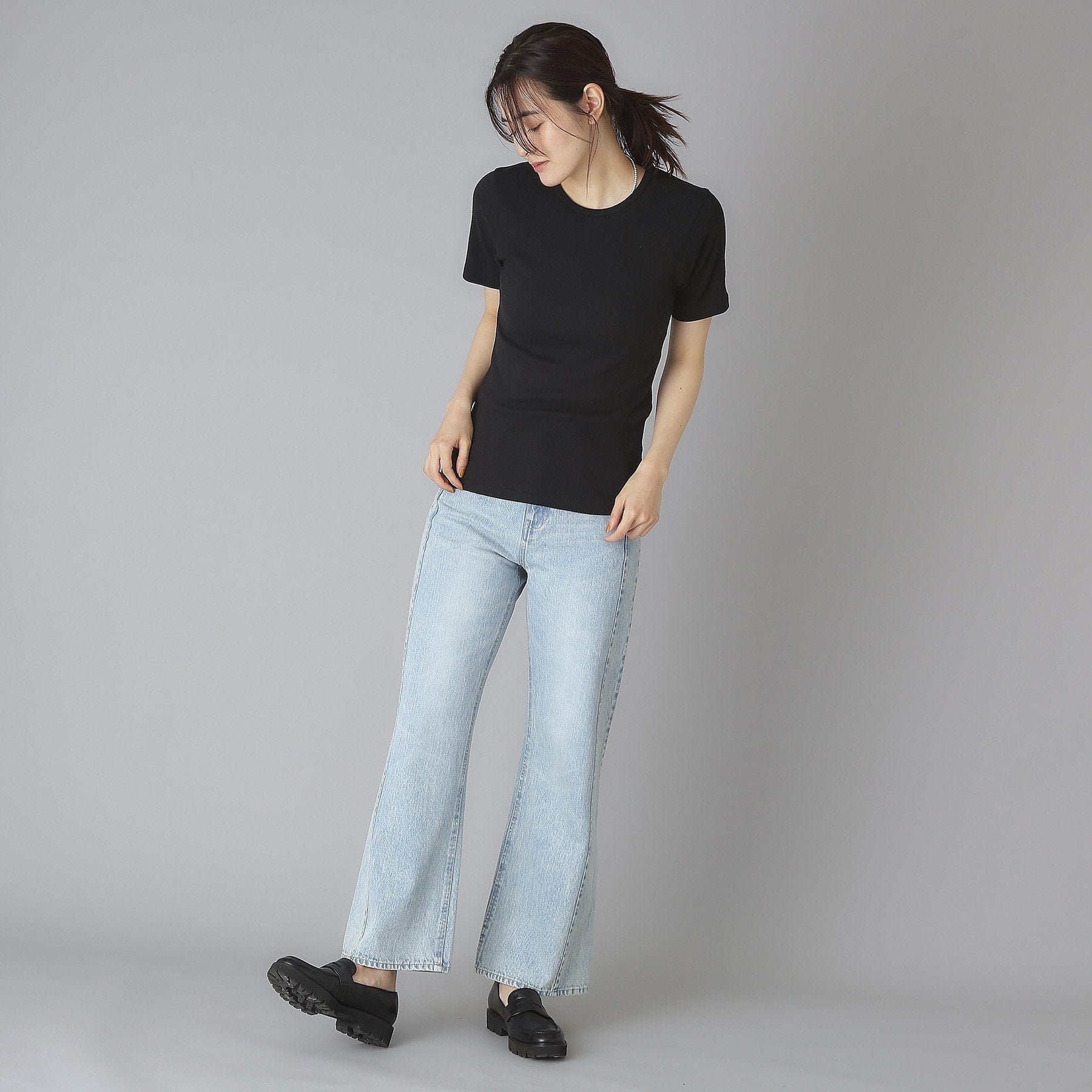 ドレステリア DRESSTERIOR Robert．P．Miller（ロベルト・ピー・ミラー）パネルリブクルーネックTシャツ （オフホワイト(003)） オフホワイト(003)