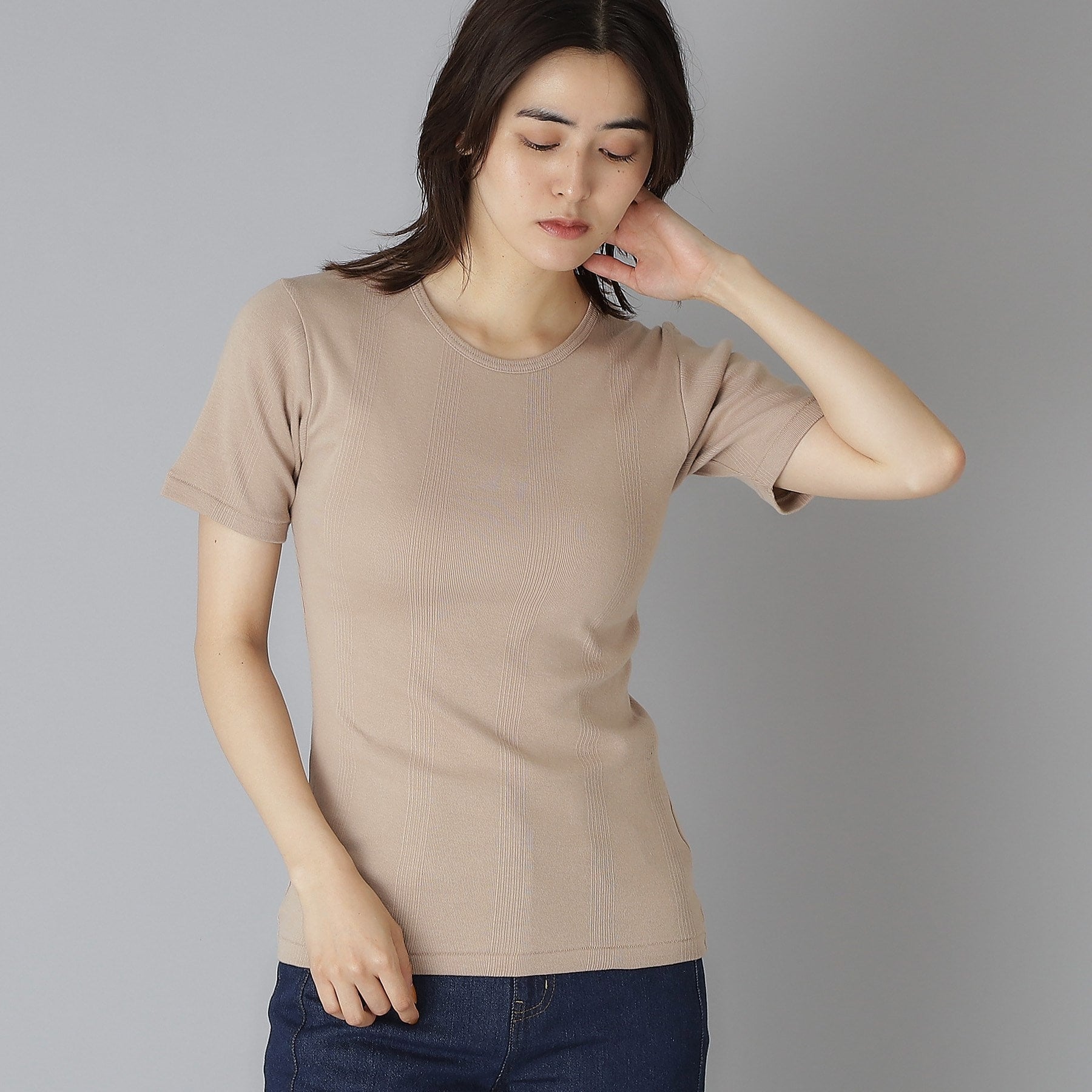 ドレステリア DRESSTERIOR Robert．P．Miller（ロベルト・ピー・ミラー）パネルリブクルーネックTシャツ （オフホワイト(003)） オフホワイト(003)
