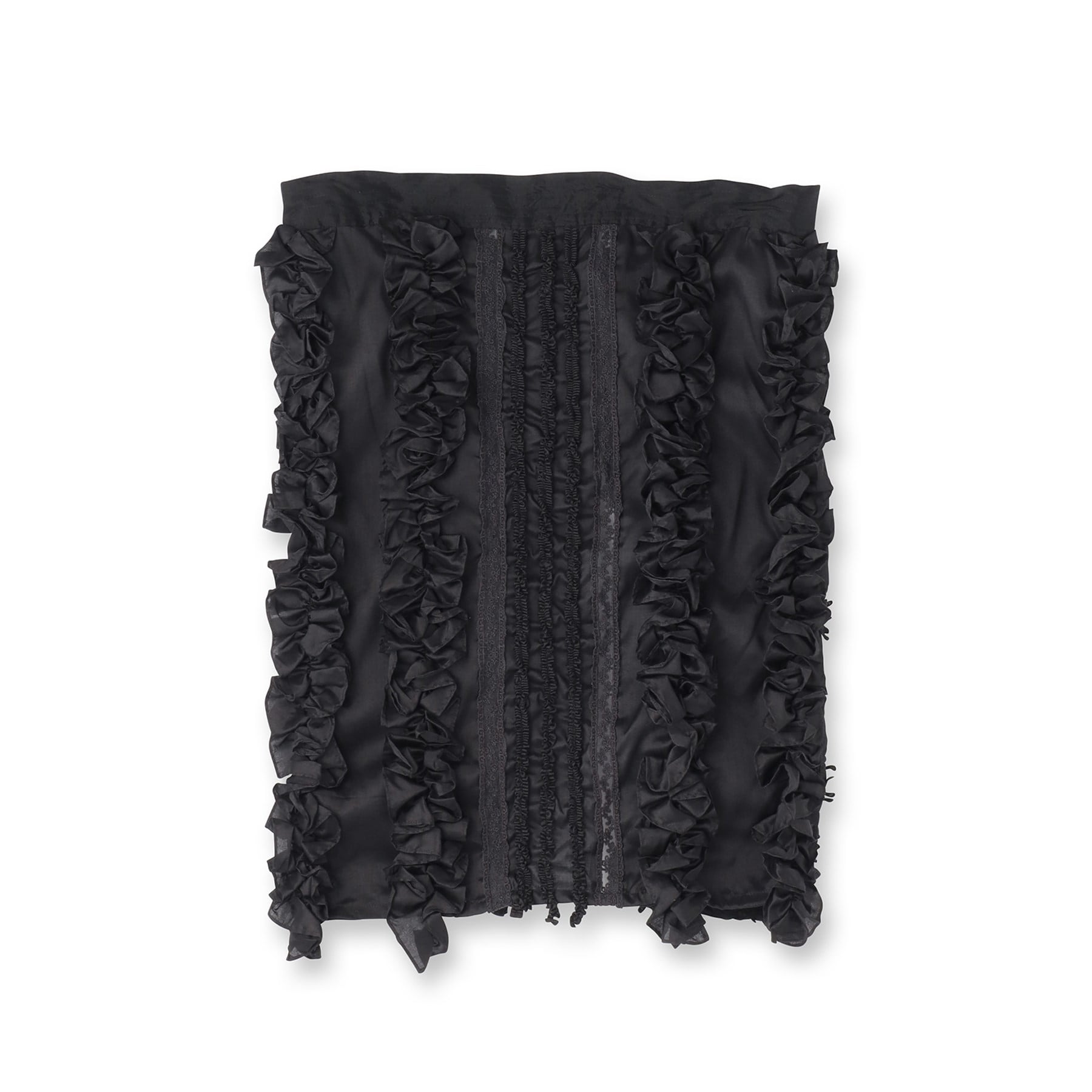 ドレステリア DRESSTERIOR crinkle crinkle crinkle（クリンクルクリンクルクリンクル）frill rayon shantung エプロンスカート （ブラック(019)） ブラック(019)