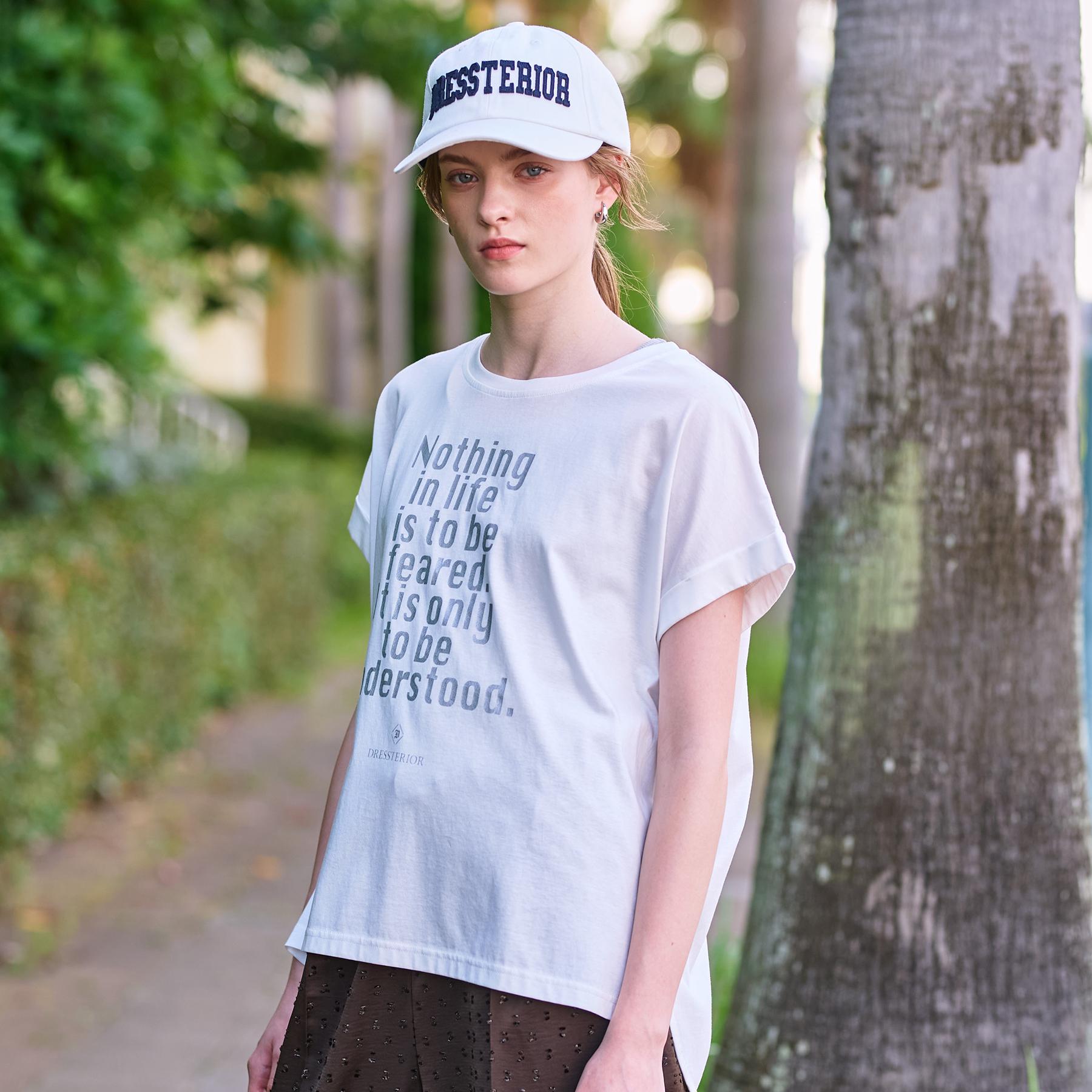 ドレステリア DRESSTERIOR 箔PTドルマンスリーブロゴTシャツ （チャコールグレー(014)） チャコールグレー(014)