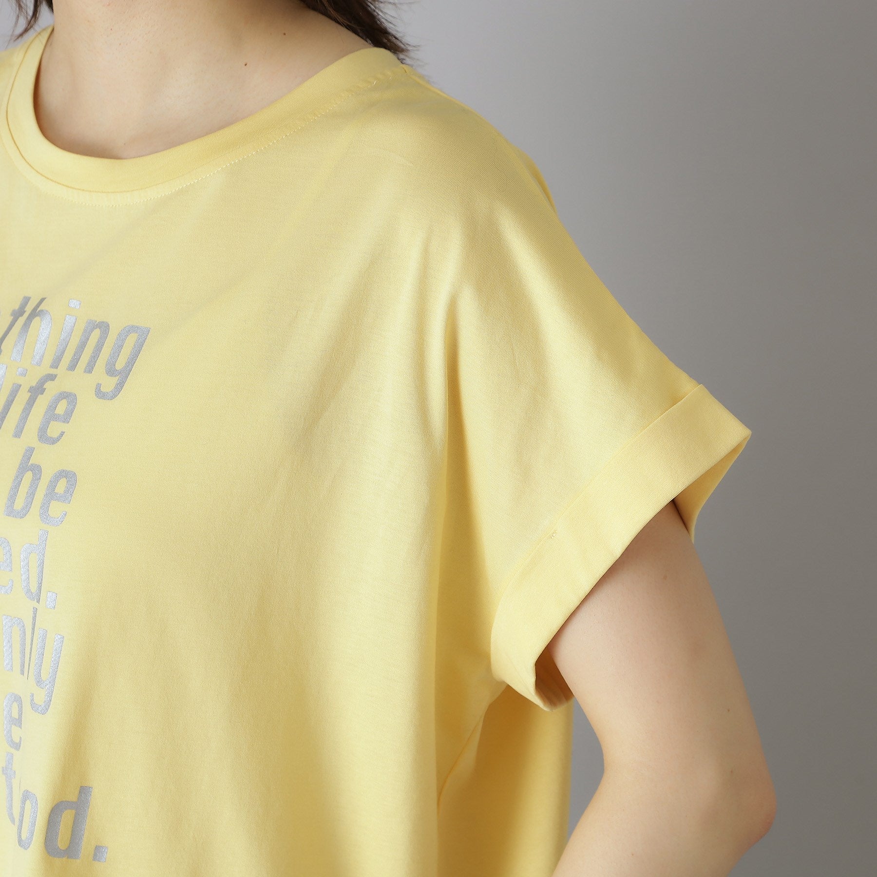 ドレステリア DRESSTERIOR 箔PTドルマンスリーブロゴTシャツ （チャコールグレー(014)） チャコールグレー(014)