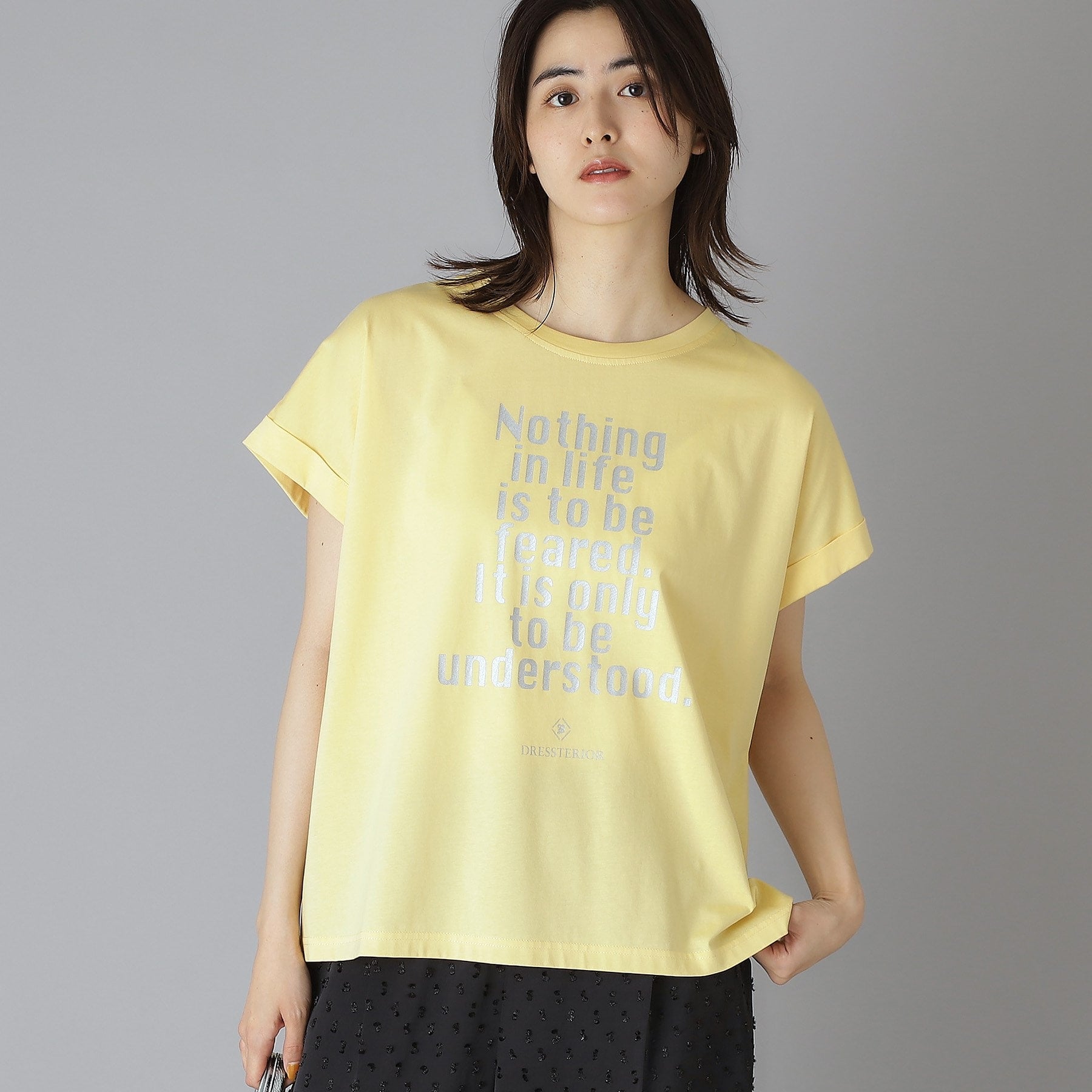 ドレステリア DRESSTERIOR 箔PTドルマンスリーブロゴTシャツ （イエロー(031)） イエロー(031)