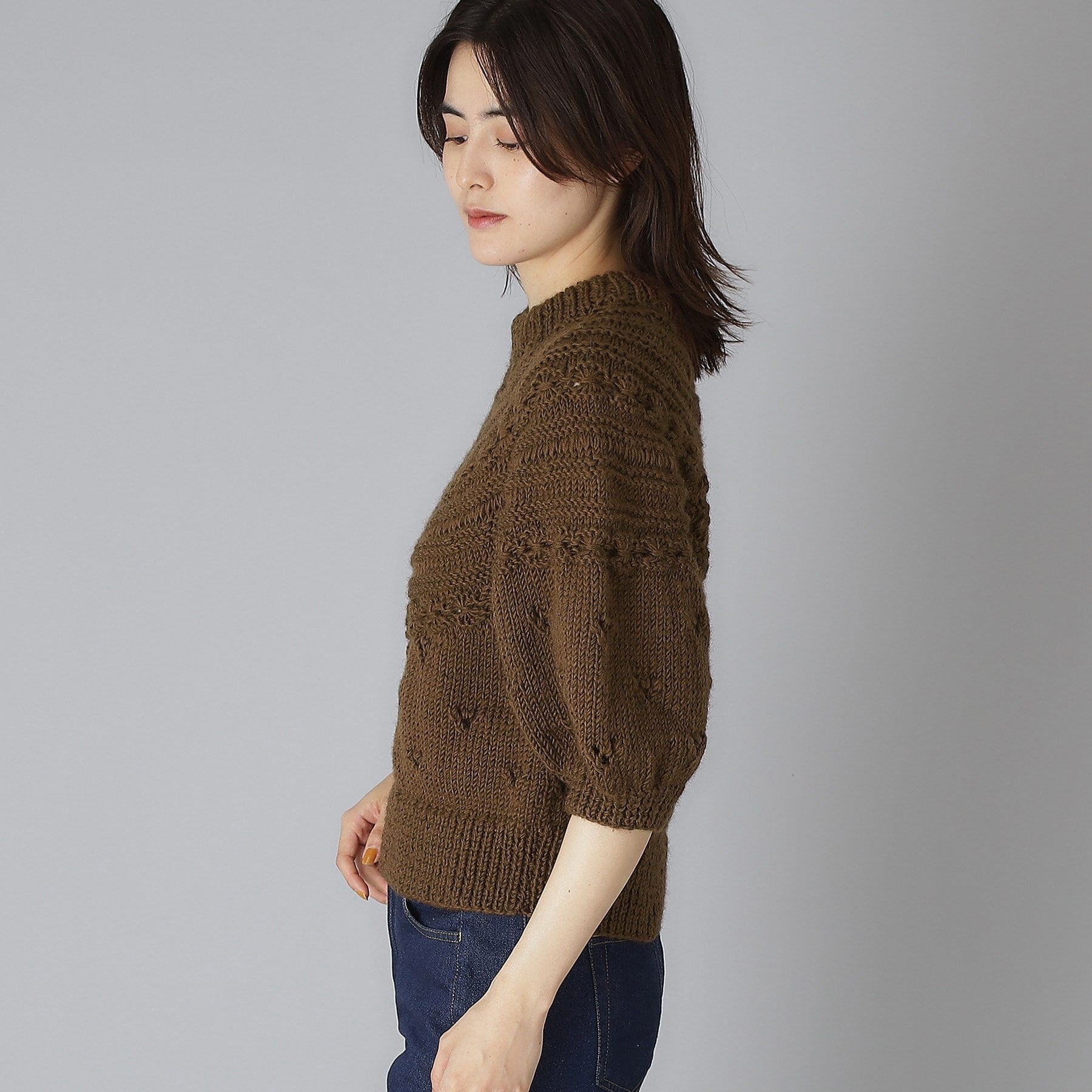 ドレステリア DRESSTERIOR Pheeta（フィータ）Clara ハーフスリーブニット （モカブラウン(042)） モカブラウン(042)