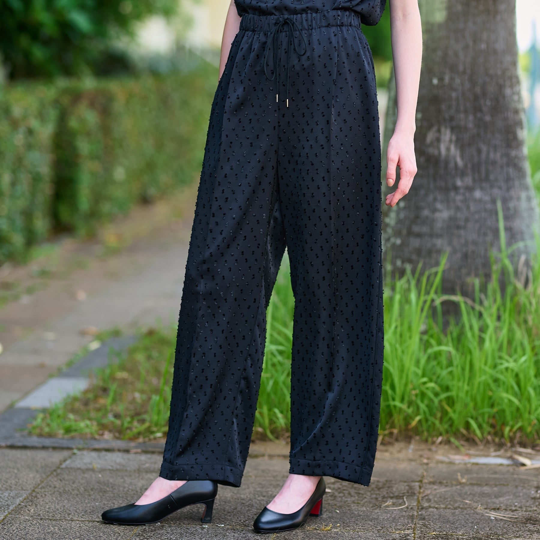 ドレステリア DRESSTERIOR ドットジャカードイージーパンツ （ブラウン(044)） ブラウン(044)