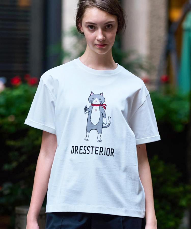 ドレステリア DRESSTERIOR アイスクリアコットンキャットTシャツ （ホワイト(001)） ホワイト(001)