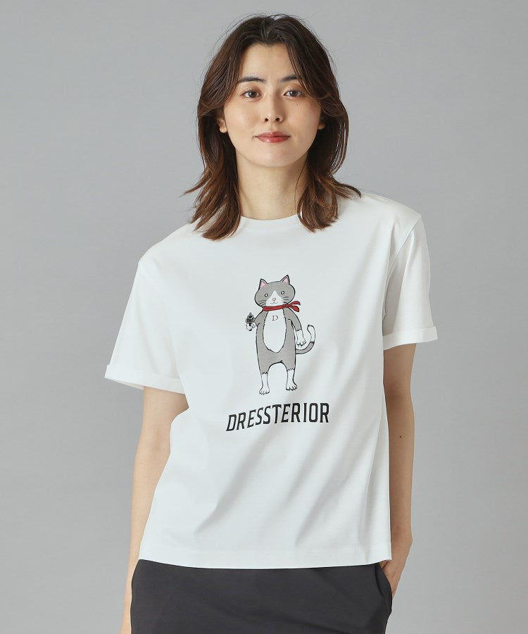 ドレステリア DRESSTERIOR アイスクリアコットンキャットTシャツ （ホワイト(001)） ホワイト(001)