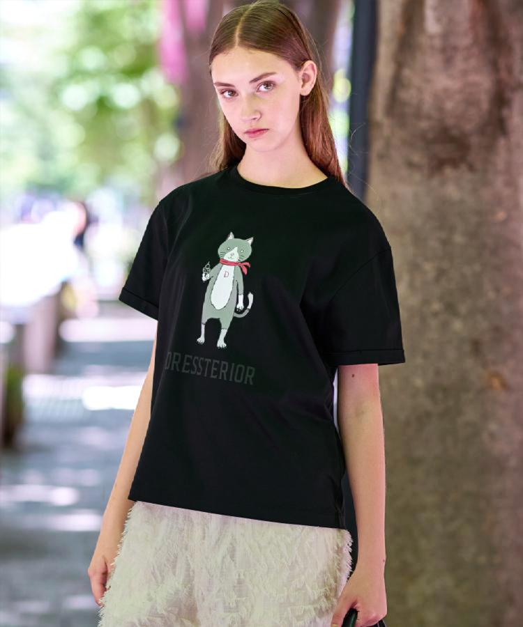 ドレステリア DRESSTERIOR アイスクリアコットンキャットTシャツ （ホワイト(001)） ホワイト(001)