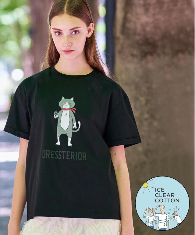 ドレステリア DRESSTERIOR アイスクリアコットンキャットTシャツ （ブラック(019)） ブラック(019)