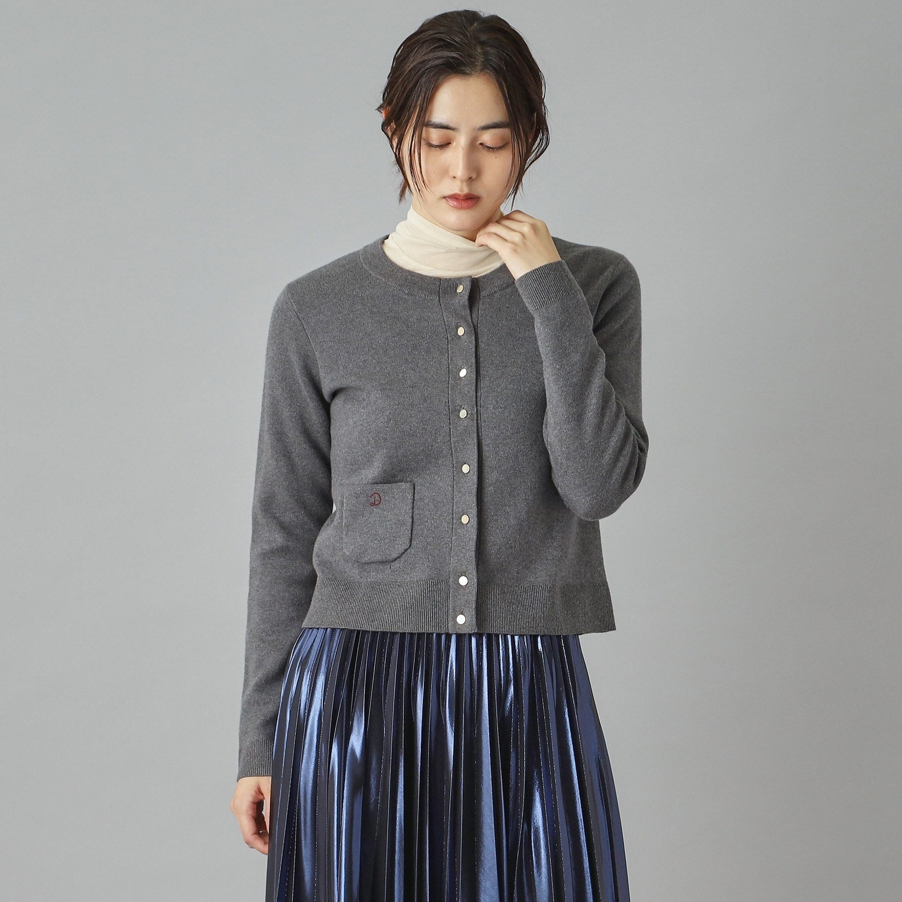 ドレステリア DRESSTERIOR ウォッシャブルコットンカシミヤカーディガン （チャコールグレー(013)） チャコールグレー(013)