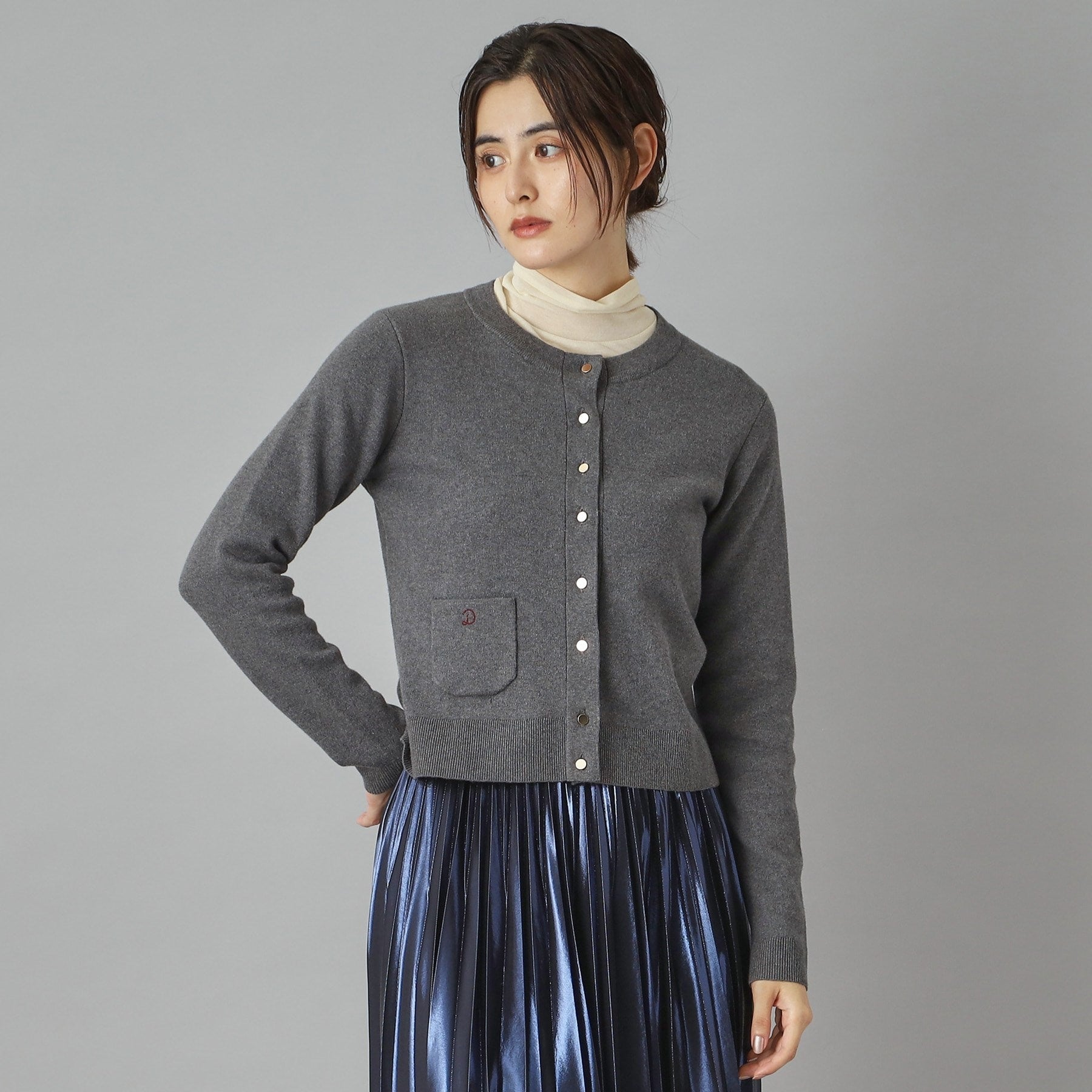 ドレステリア DRESSTERIOR ウォッシャブルコットンカシミヤカーディガン （チャコールグレー(013)） チャコールグレー(013)