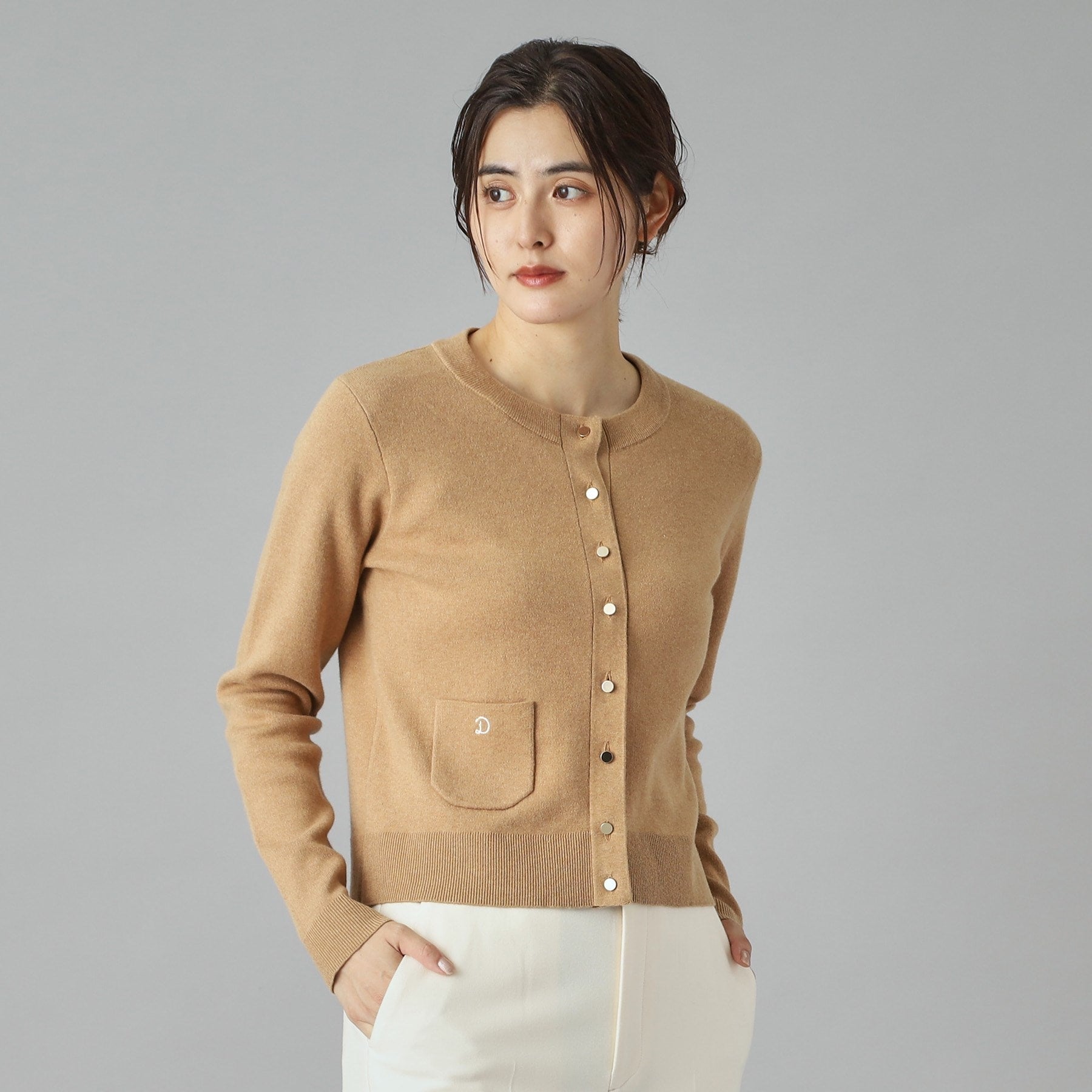ドレステリア DRESSTERIOR ウォッシャブルコットンカシミヤカーディガン （チャコールグレー(013)） チャコールグレー(013)