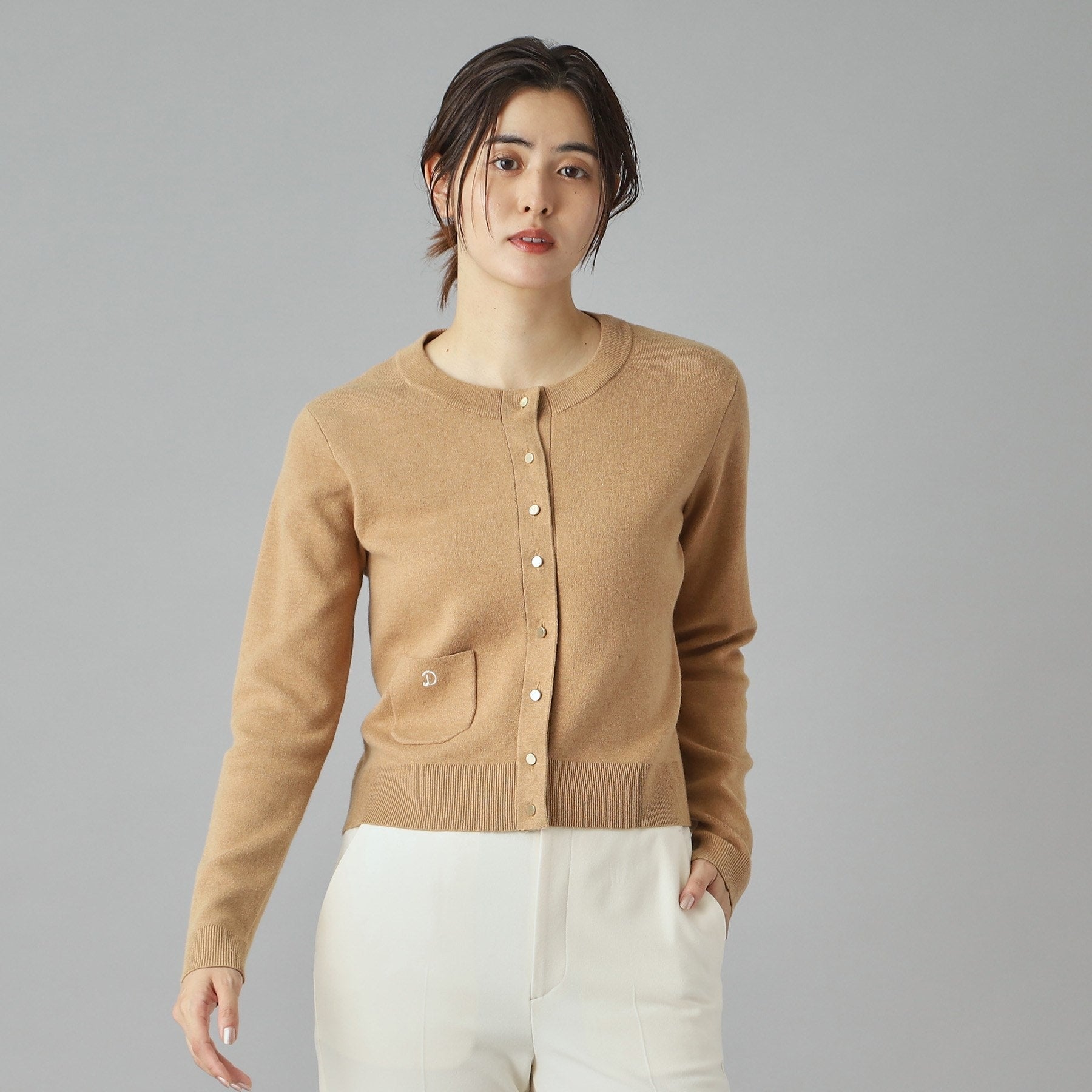 ドレステリア DRESSTERIOR ウォッシャブルコットンカシミヤカーディガン （チャコールグレー(013)） チャコールグレー(013)